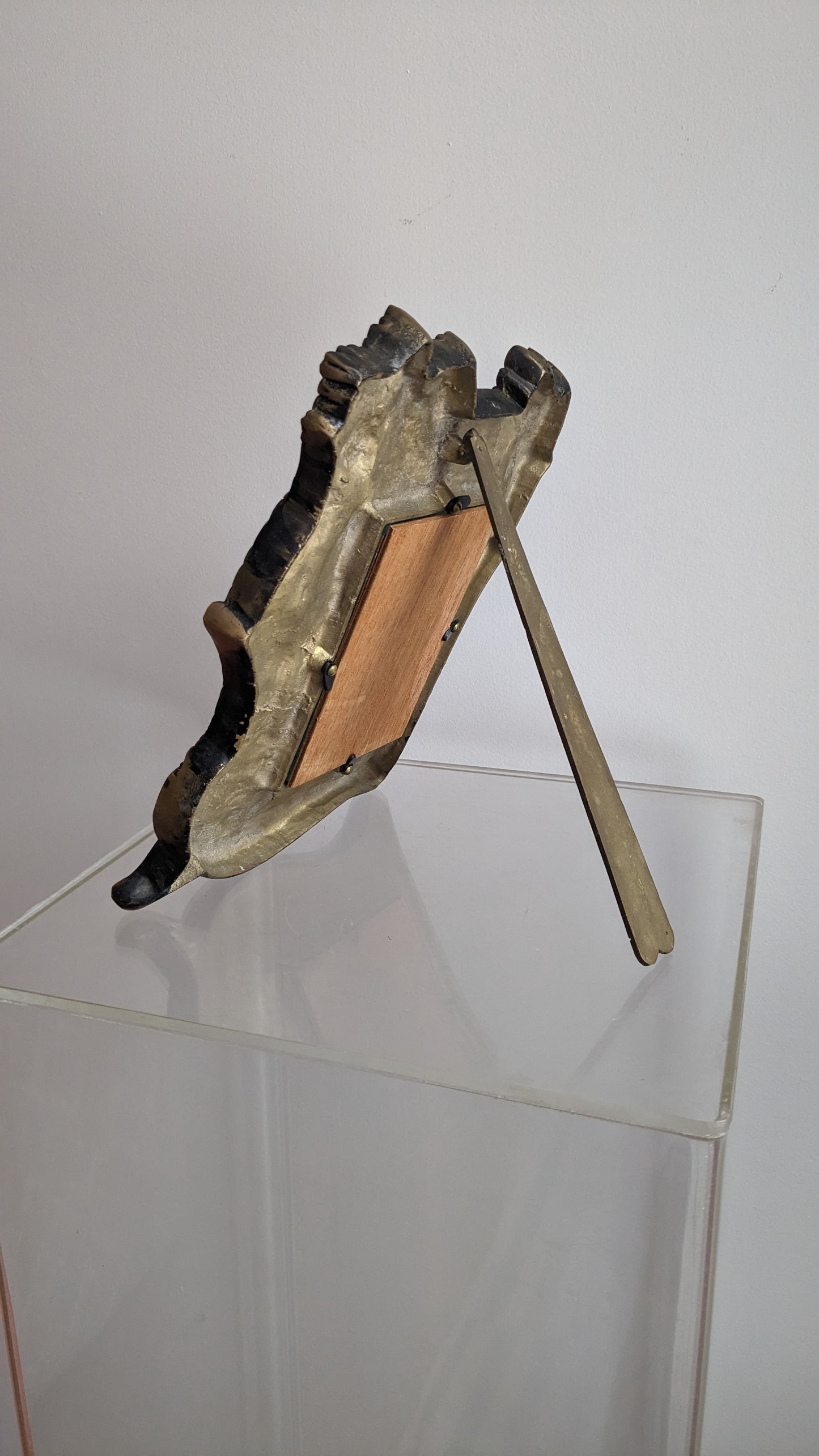 Art Deco Brass Maiden Mirror