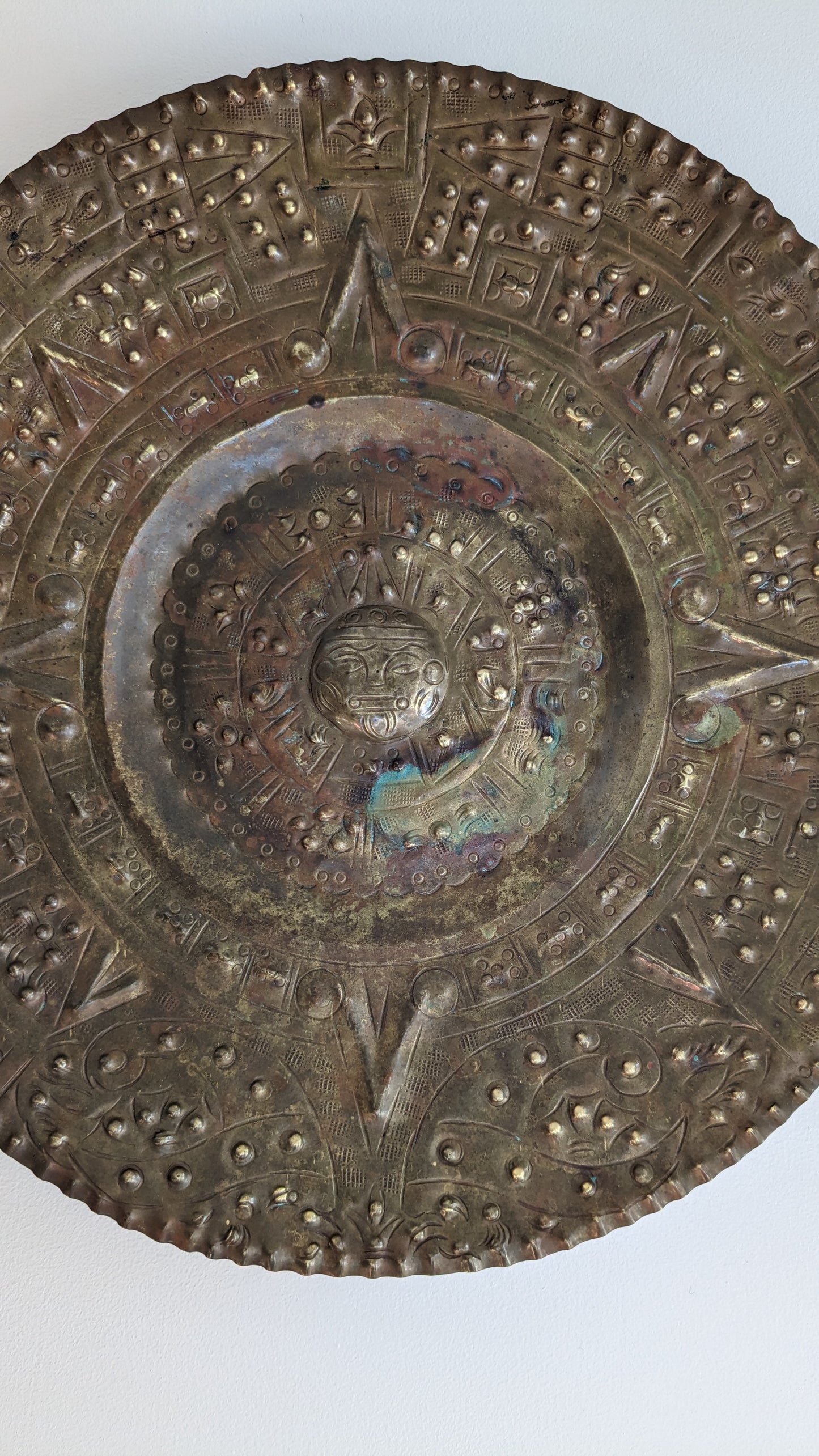 Brass Sun God Plate Wall Art
