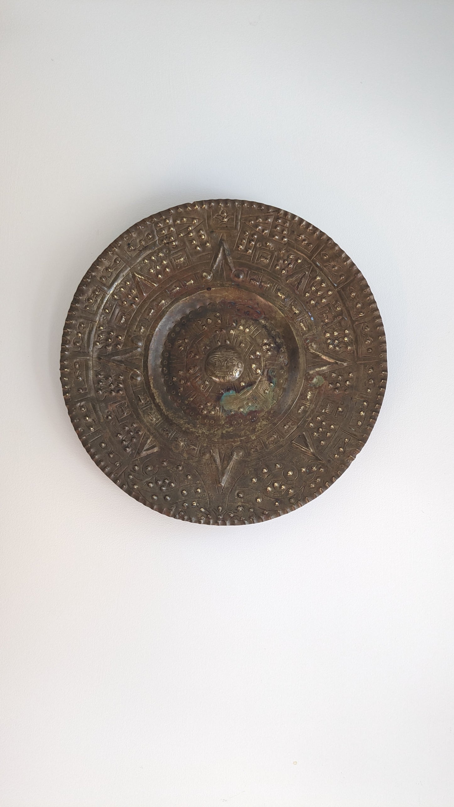 Brass Sun God Plate Wall Art