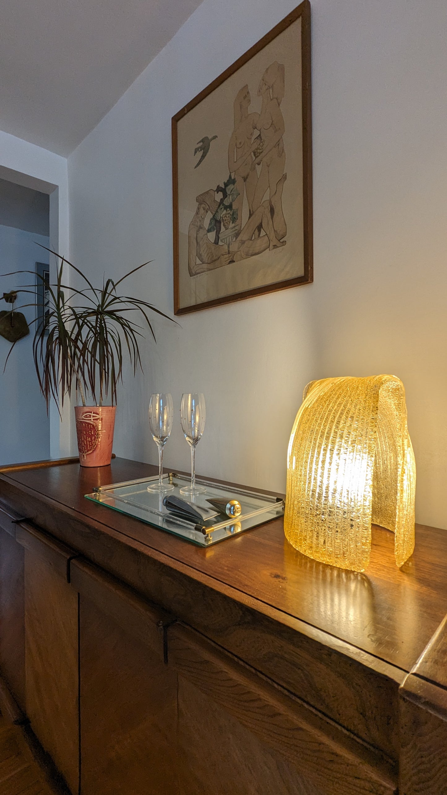 Gold Glass Folded Light