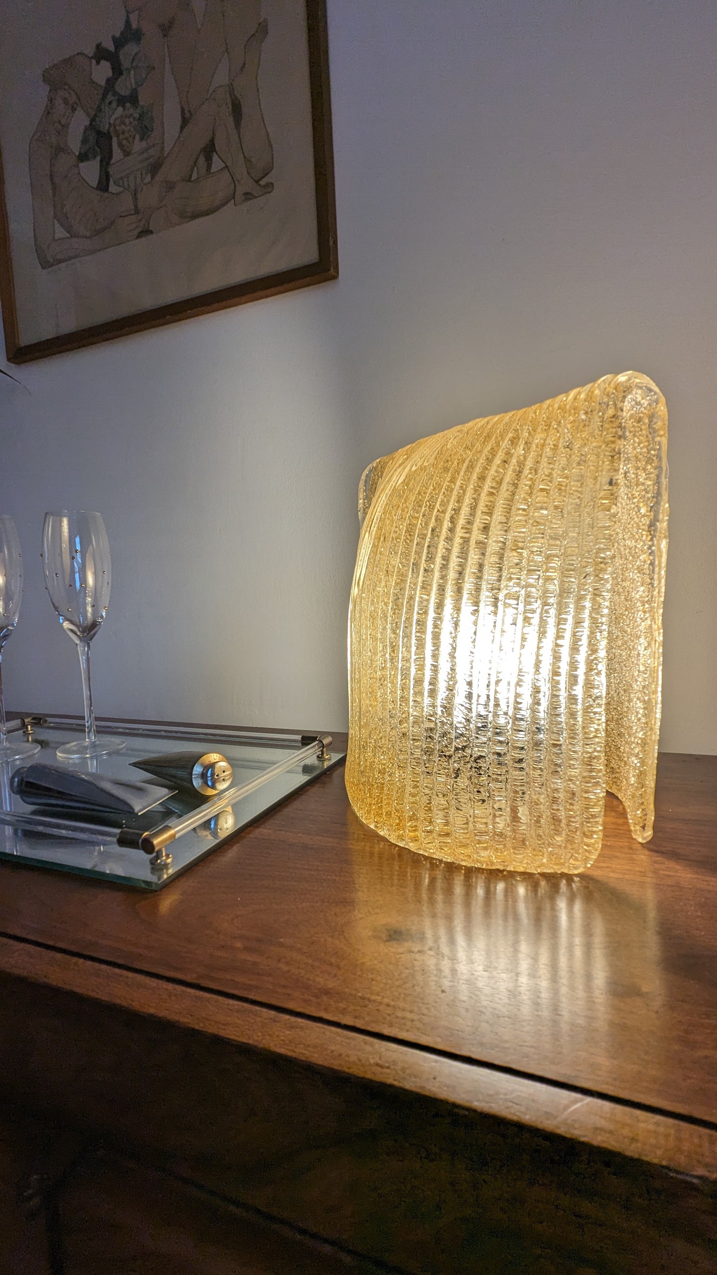 Gold Glass Folded Light