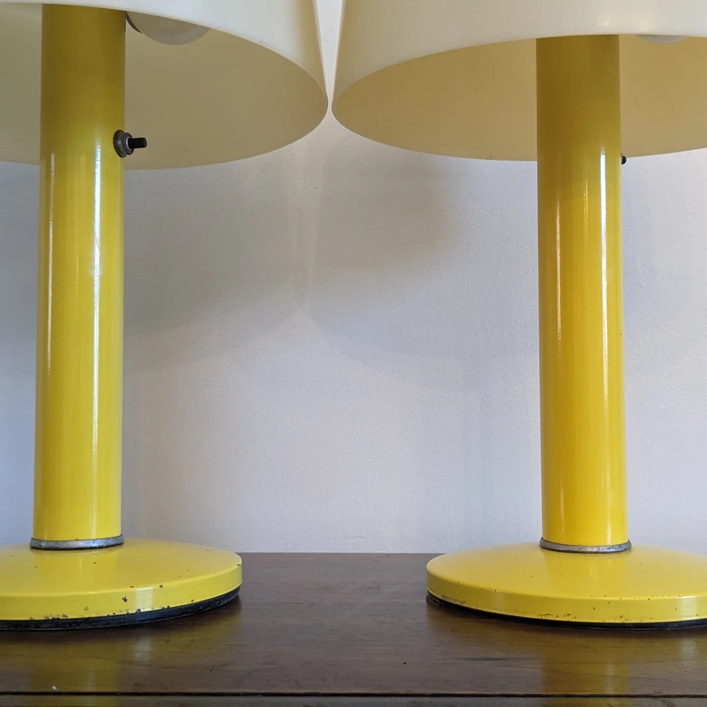 Yellow Mid Mod Light Pair