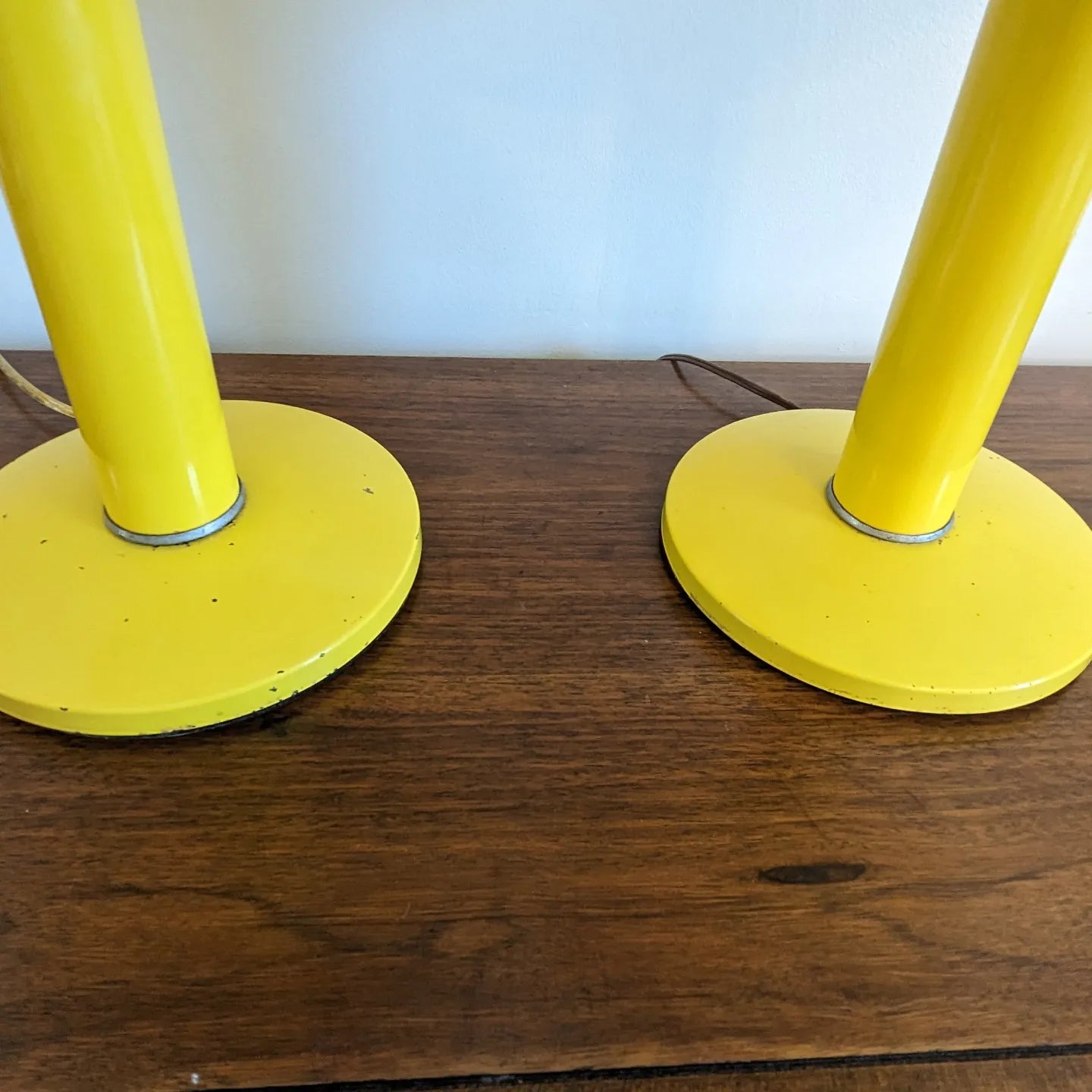 Yellow Mid Mod Light Pair