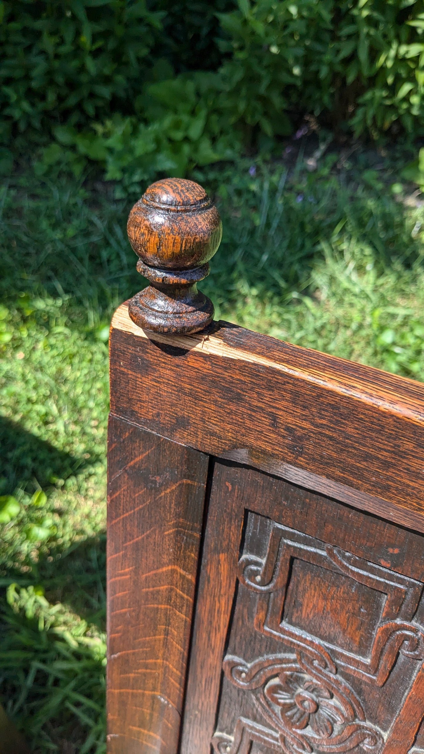Jacobean Revival Oak Dining Side Chairs