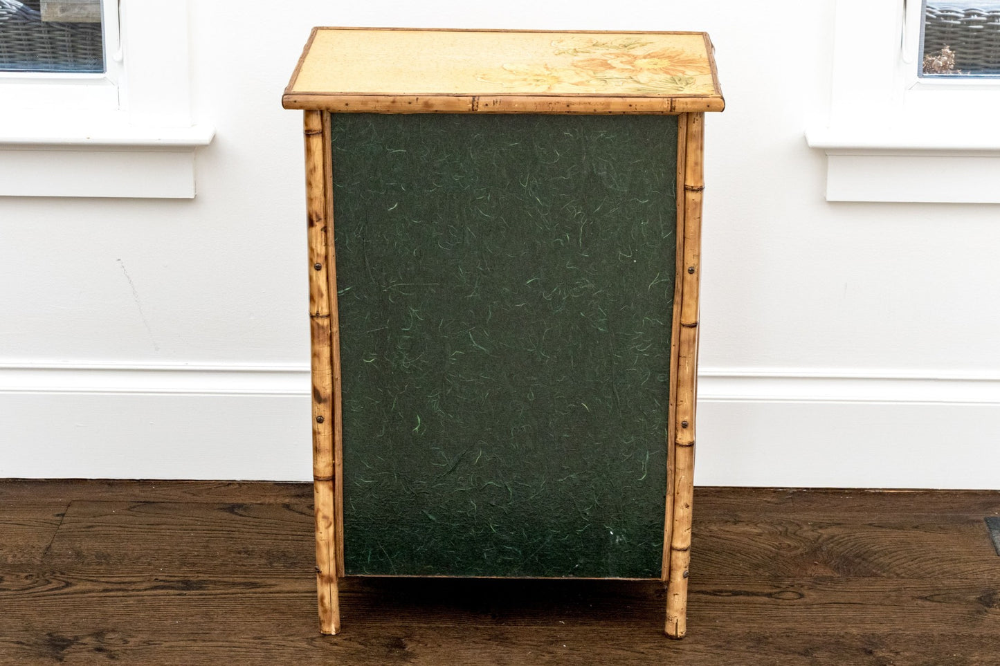 Vintage Refurbished Chinoiserie Chest of Drawers with Floral Design