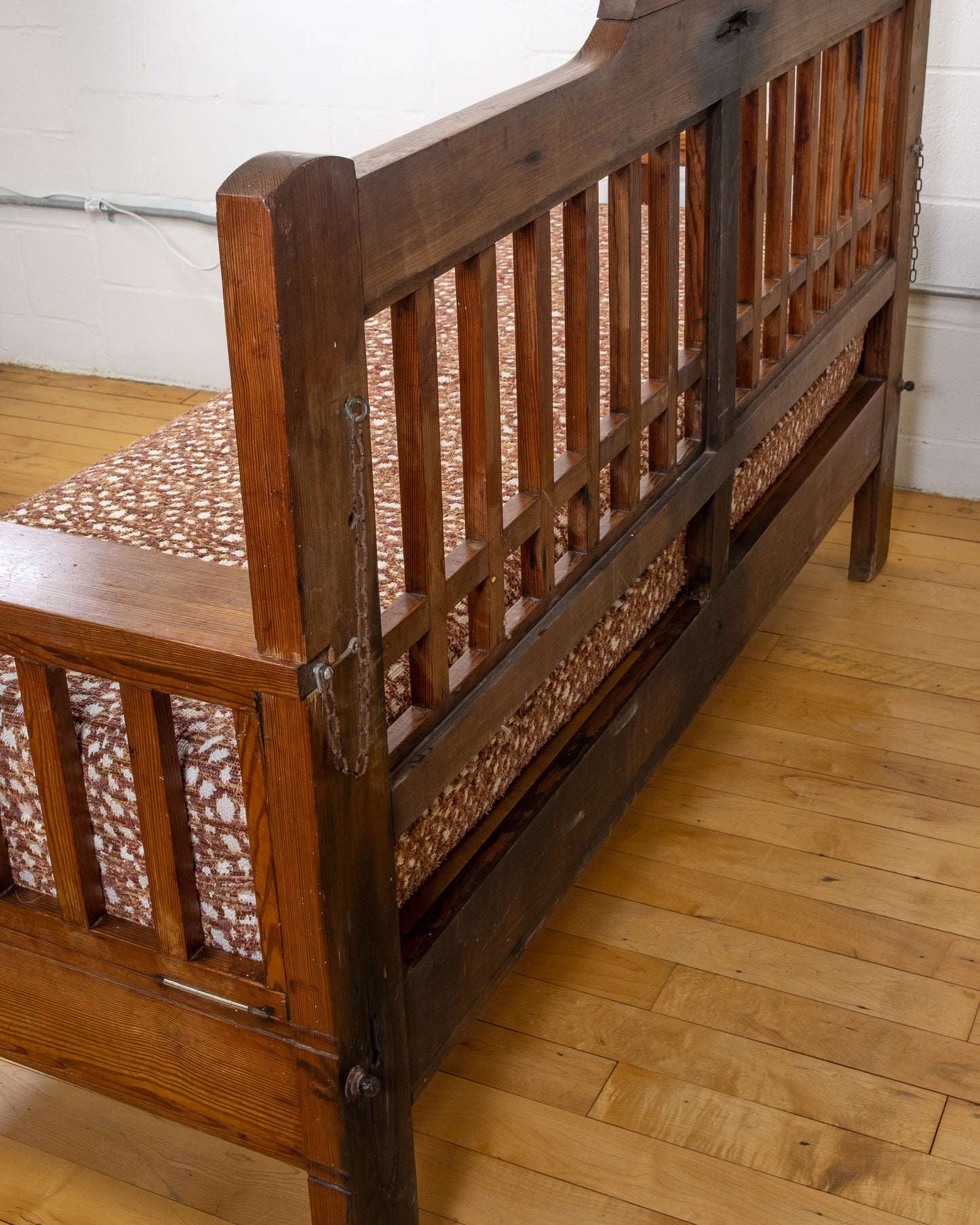 1930s English Oak Arts and Crafts Style Bench with Carved Detail