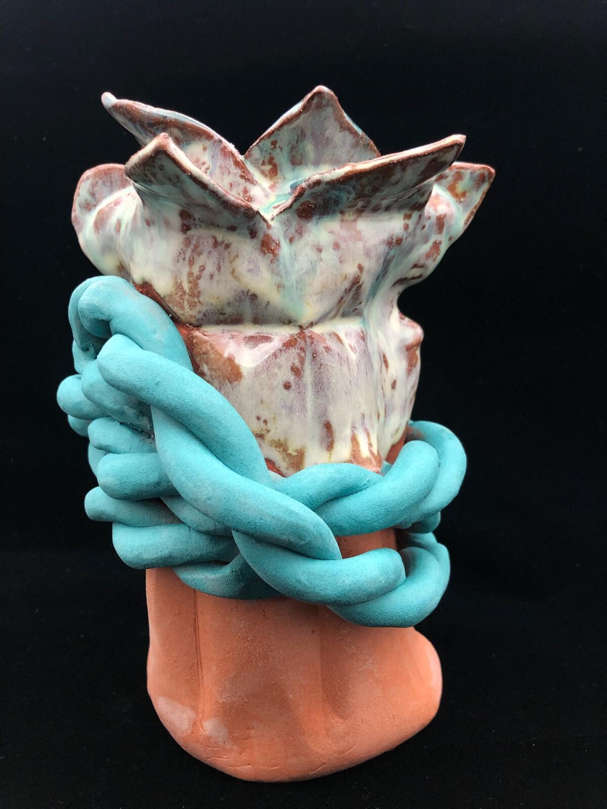 Terracotta Braided Vase #8 by Charamic