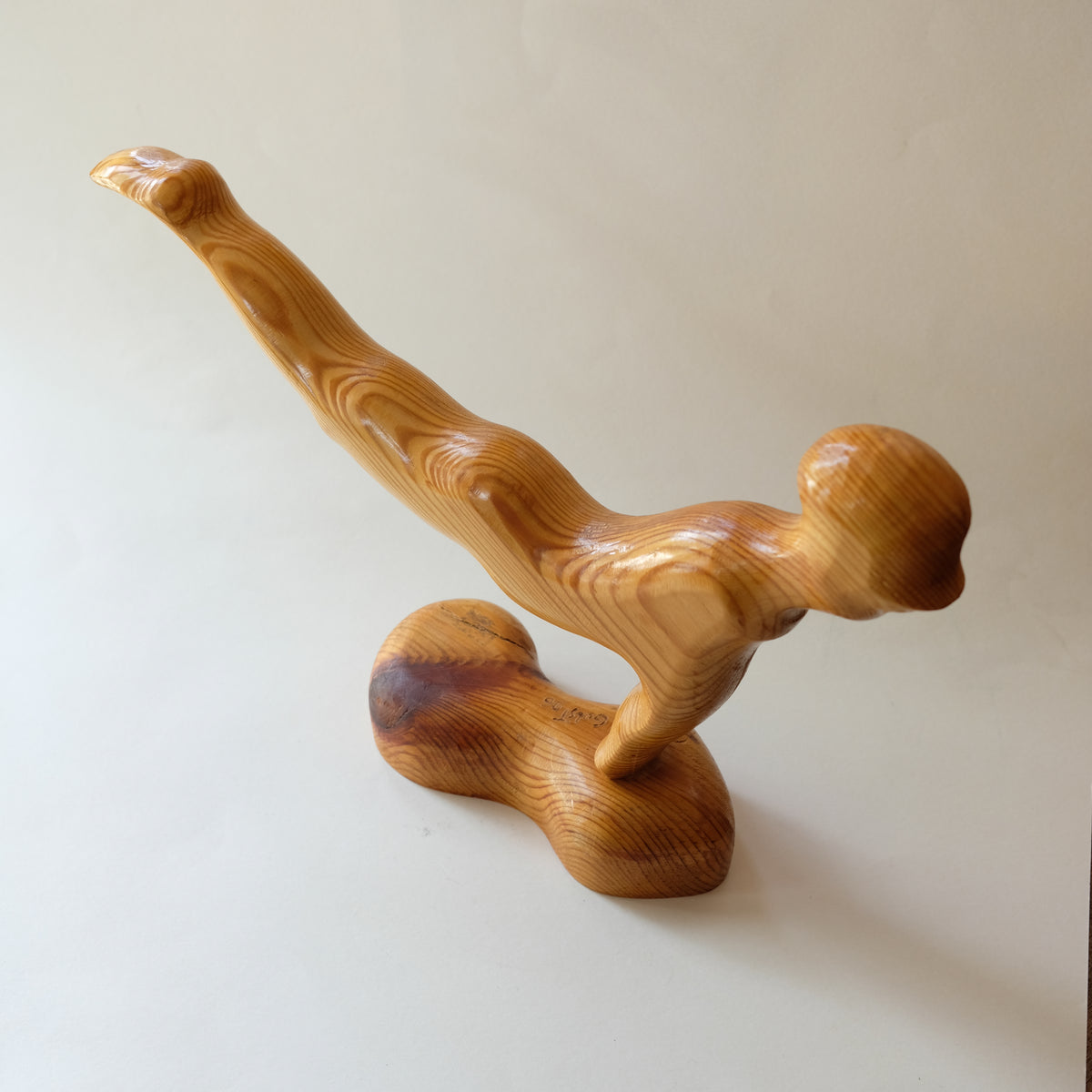 Figurative Wooden Planking Statuette