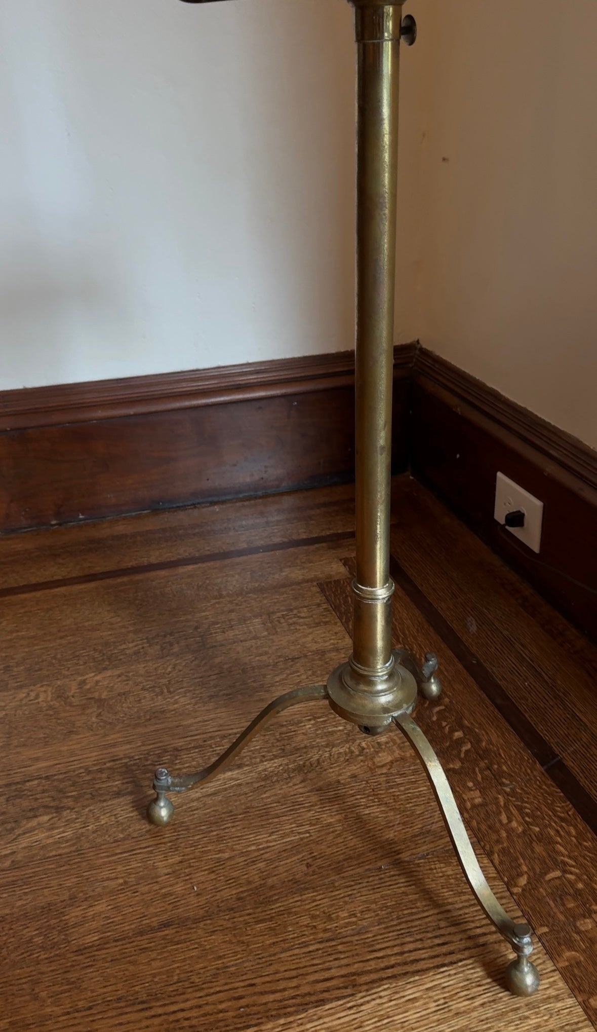 Antique Brass Shaving Mirror with Candleabra