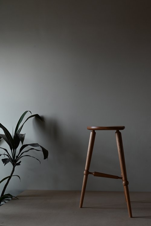 Oak Tripod Stool by Giossi & Kuhn