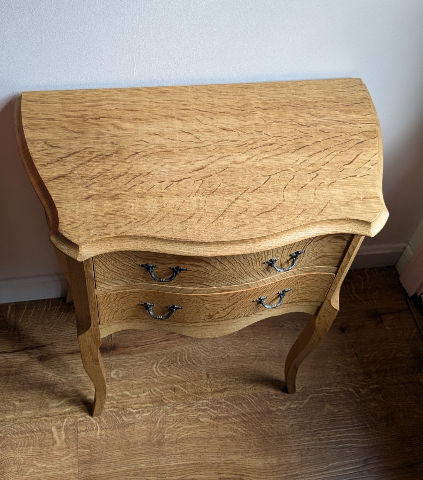 Danish Oak Hallway Console with Mirror