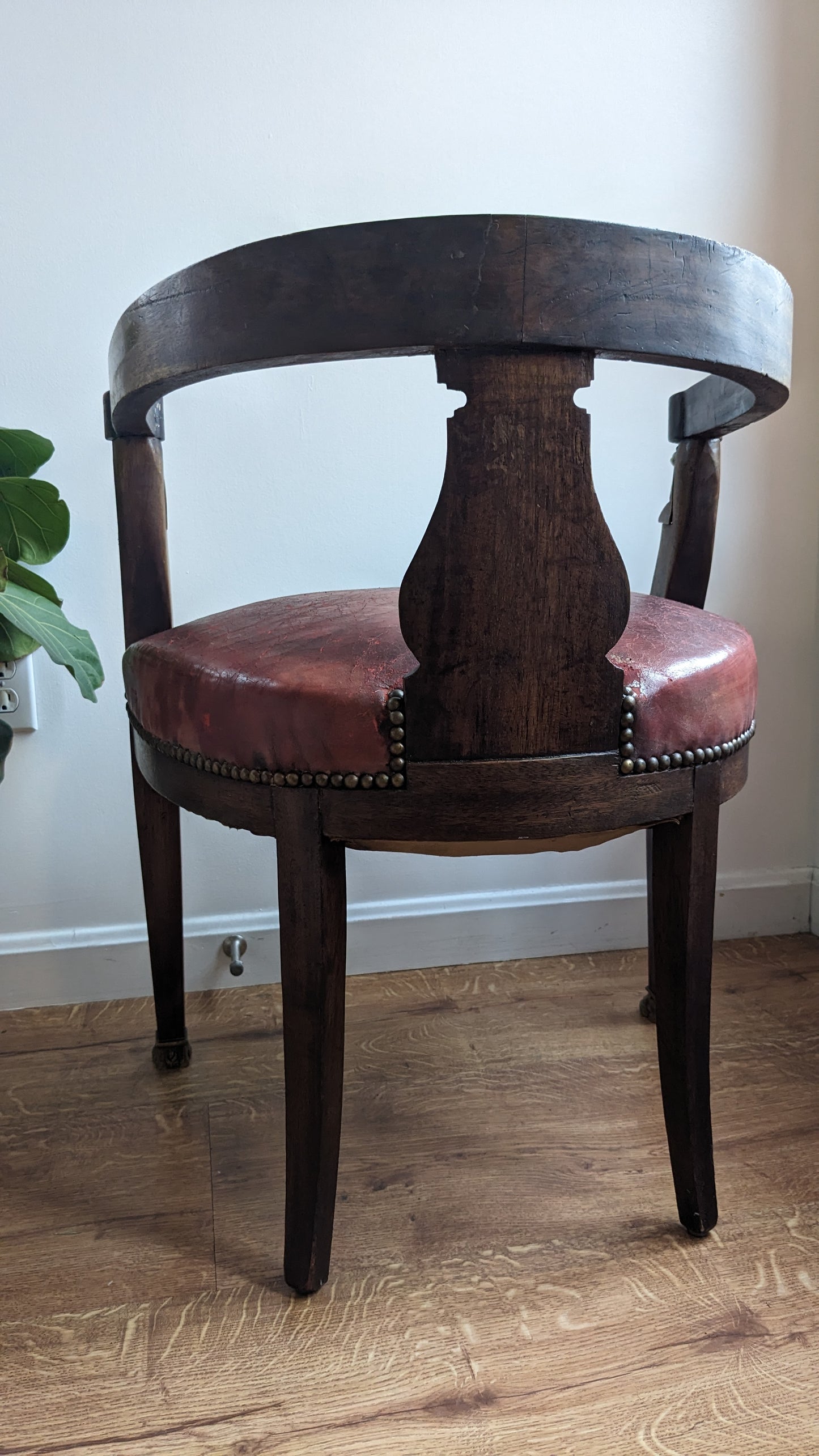 Antique French Empire Revival Gilt Desk Arm Chair