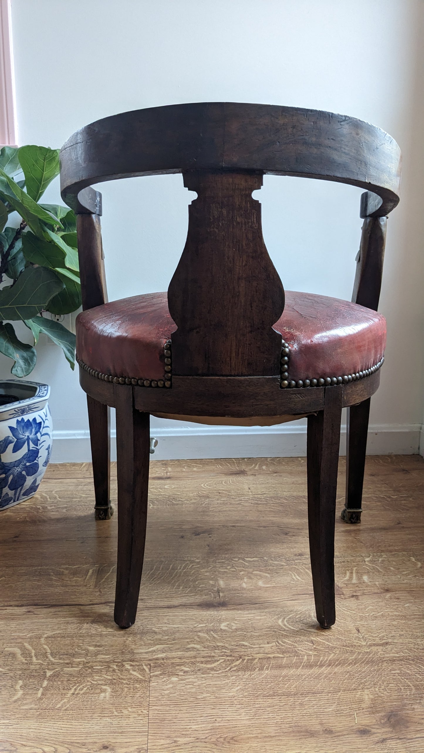 Antique French Empire Revival Gilt Desk Arm Chair