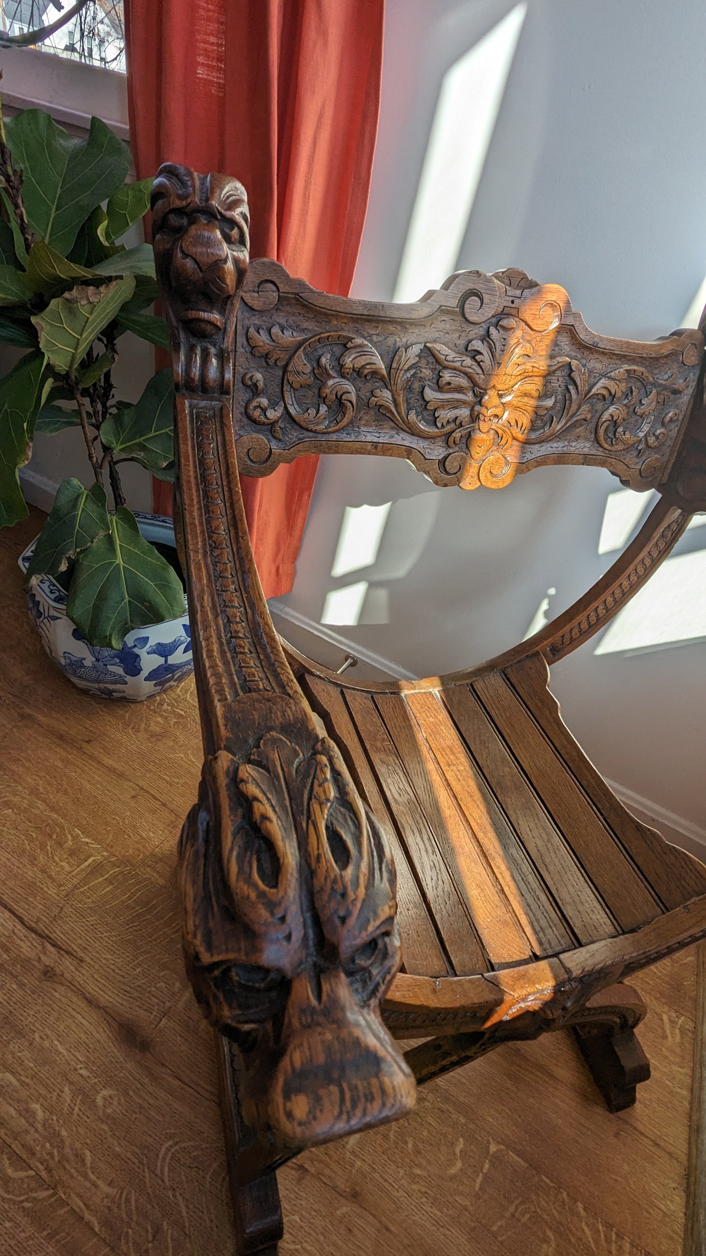 Antique Baroque Oak Dante Chair