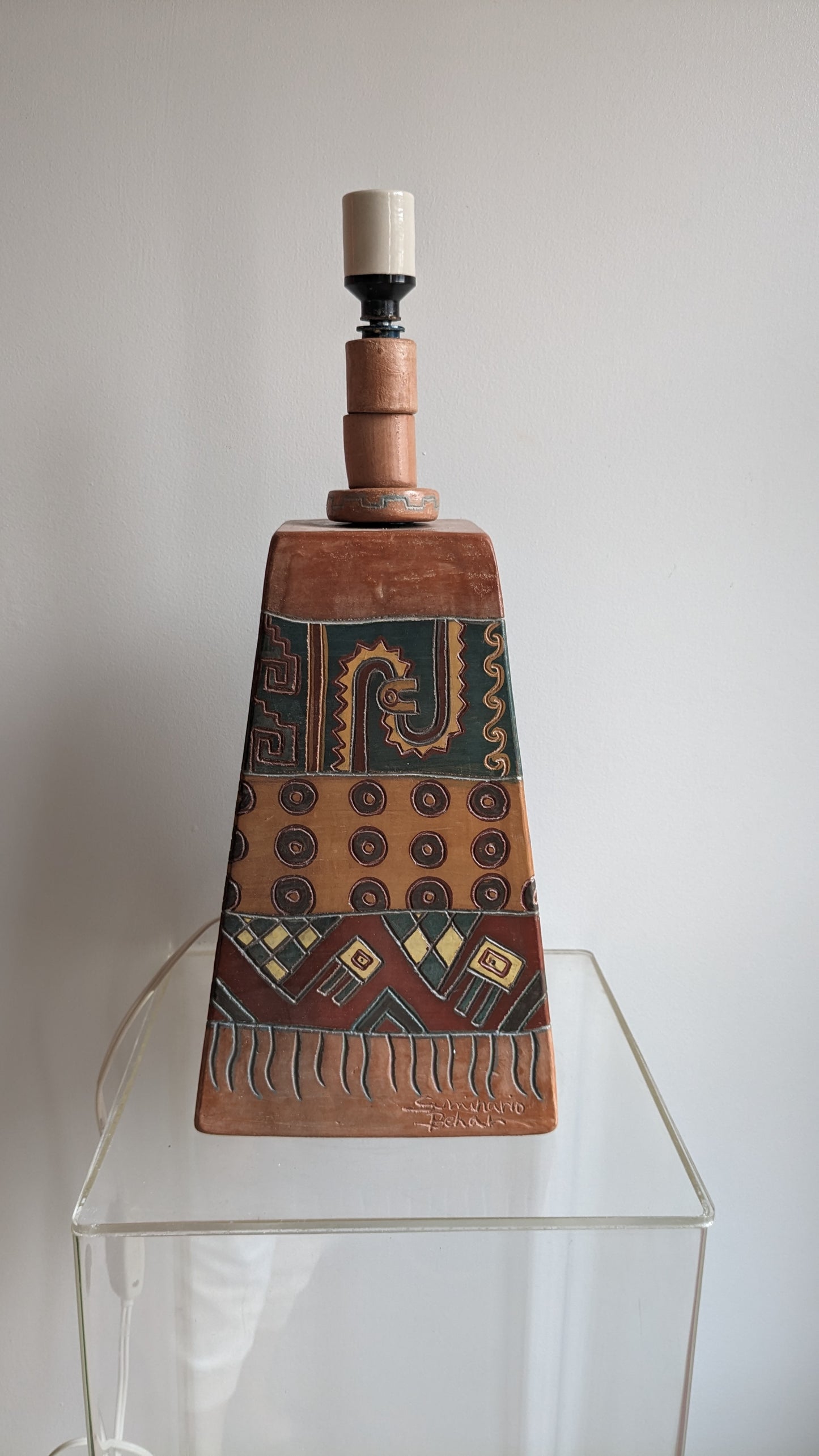 Peruvian Square Ceramic Table Lamp