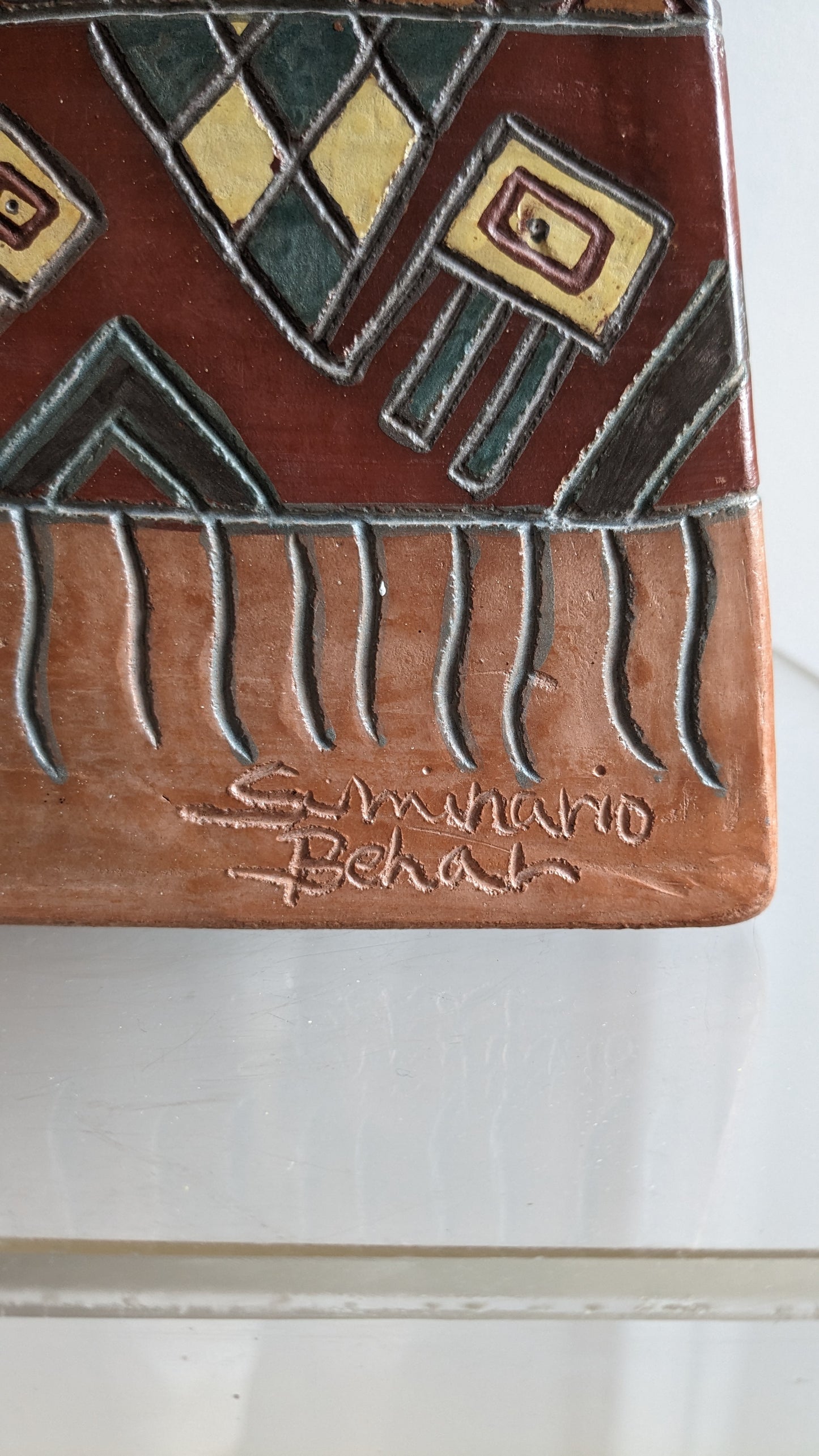 Peruvian Square Ceramic Table Lamp