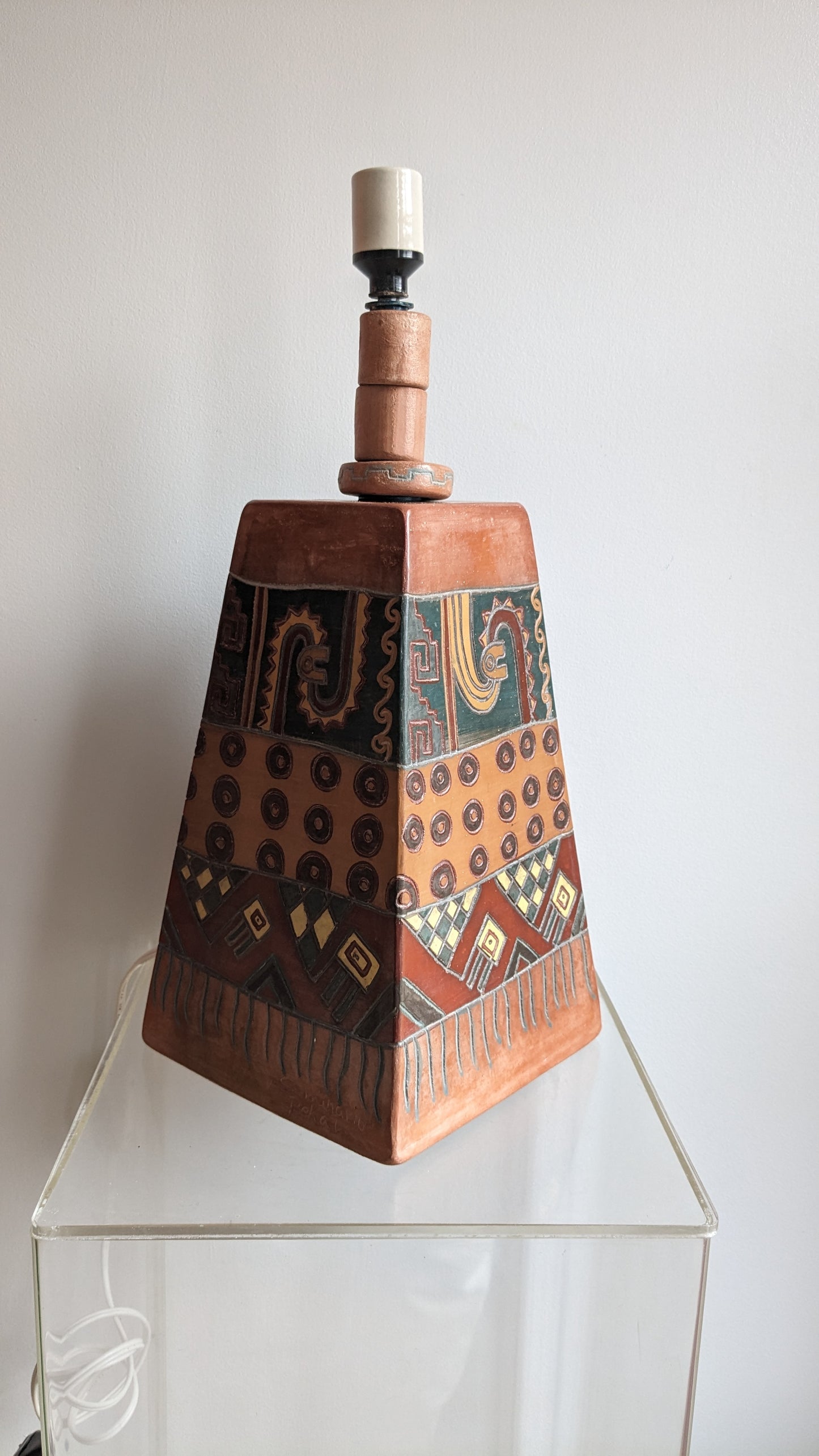 Peruvian Square Ceramic Table Lamp