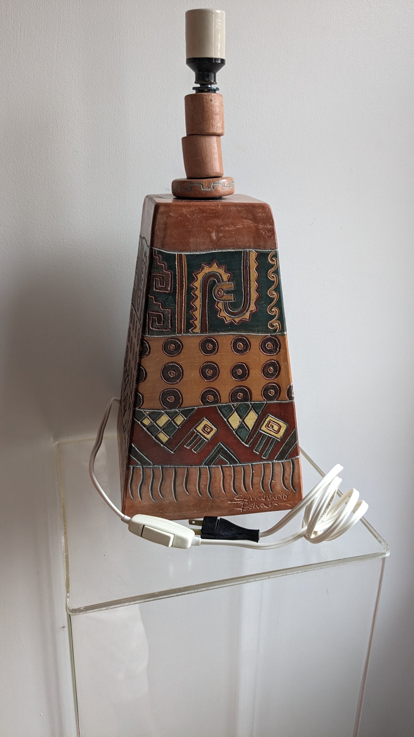 Peruvian Square Ceramic Table Lamp