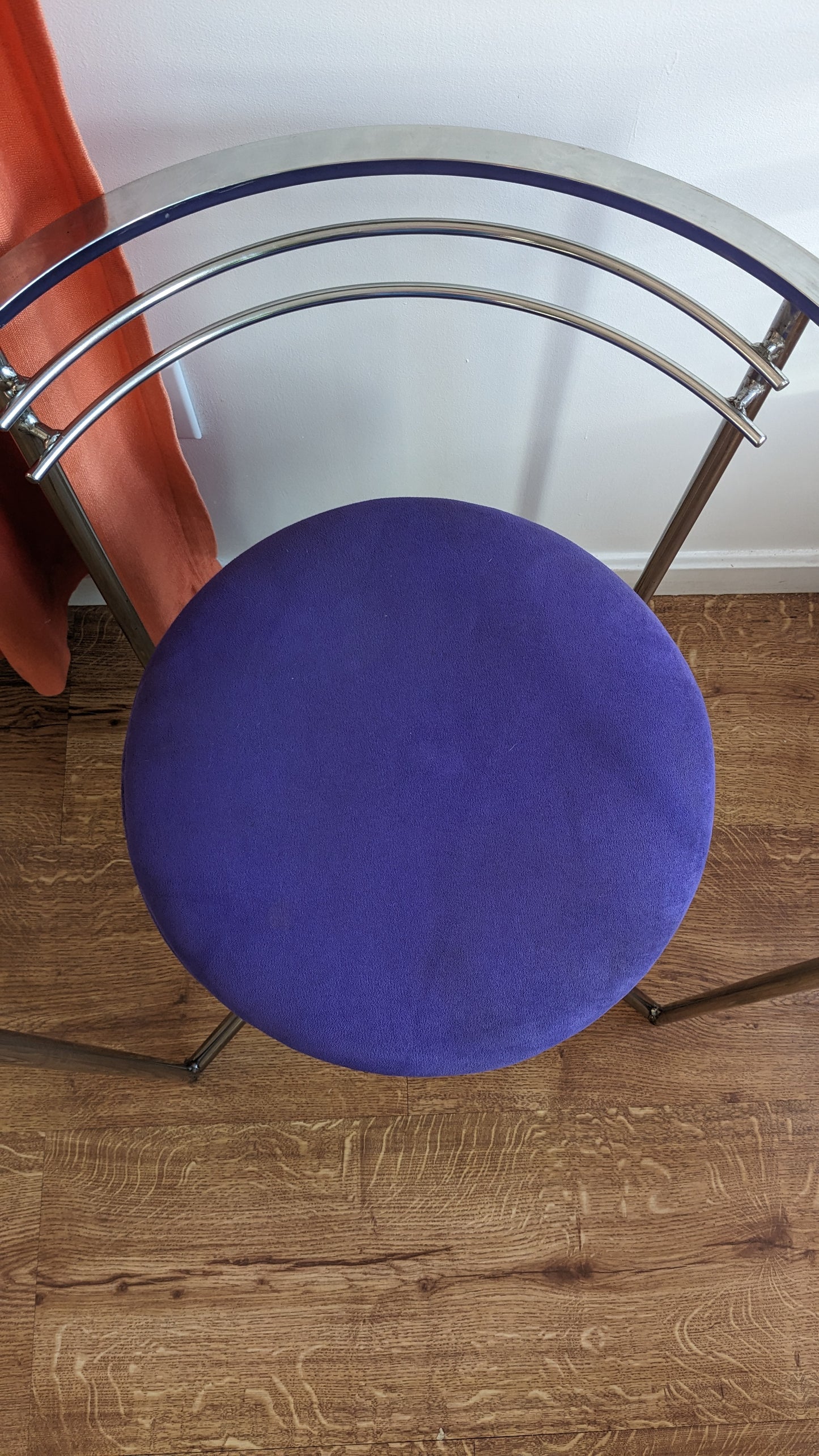 1980s Jewel Tone Postmodern Chrome Chairs (set of 4)