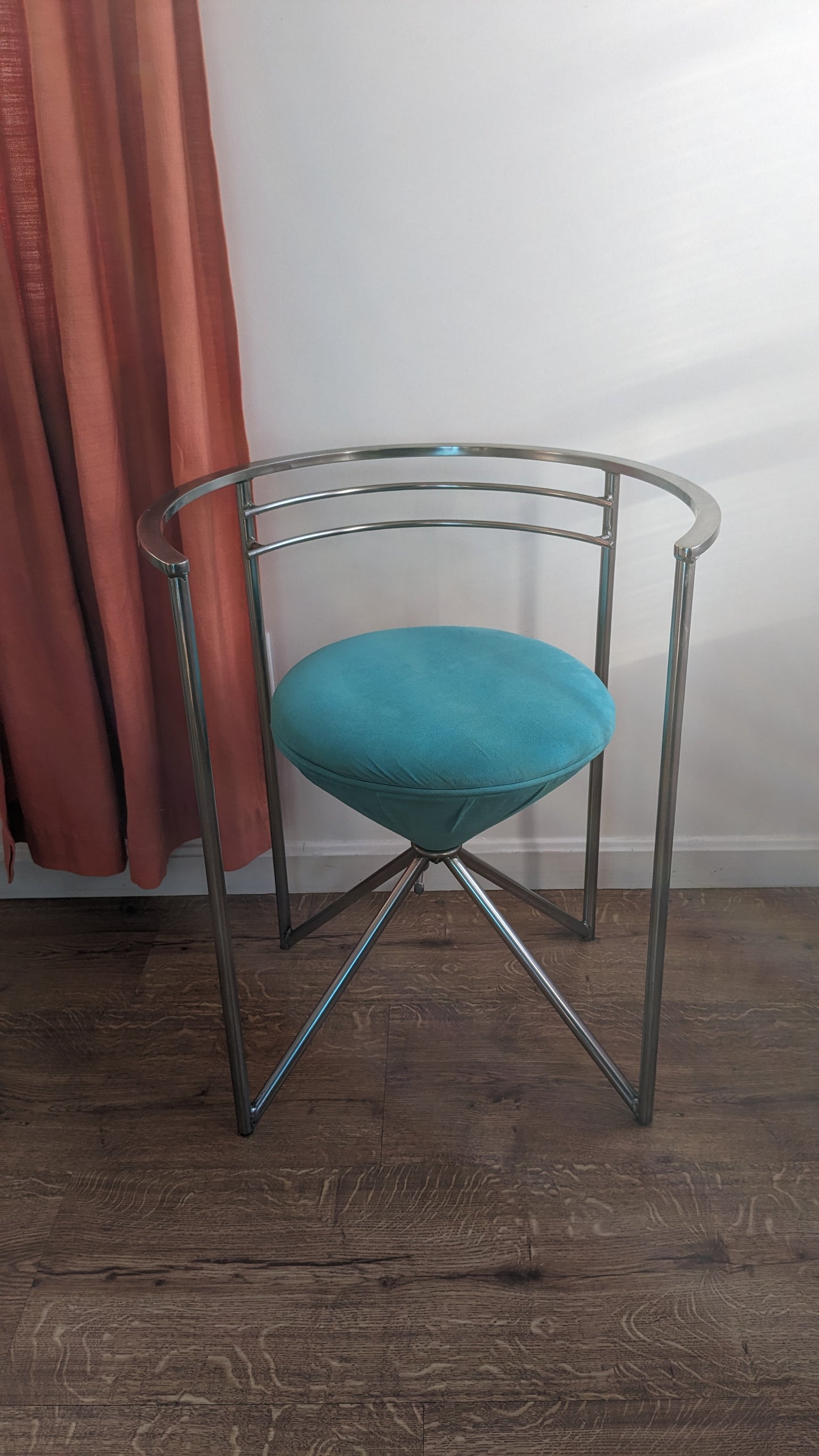 1980s Jewel Tone Postmodern Chrome Chairs (set of 4)