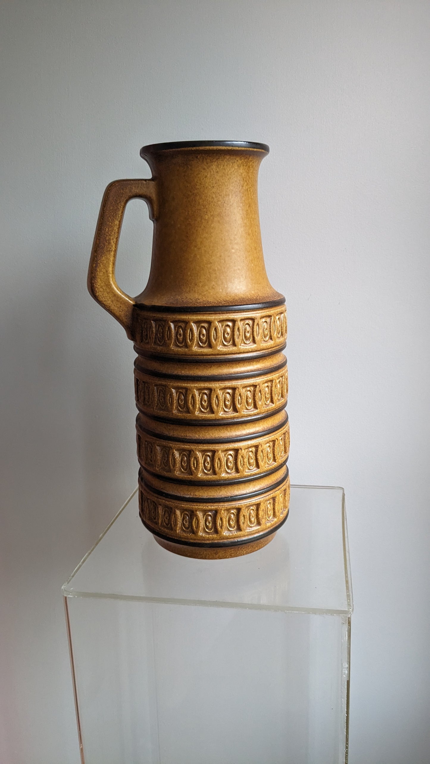 Retro Brown Glazed Floor Vase (West German)
