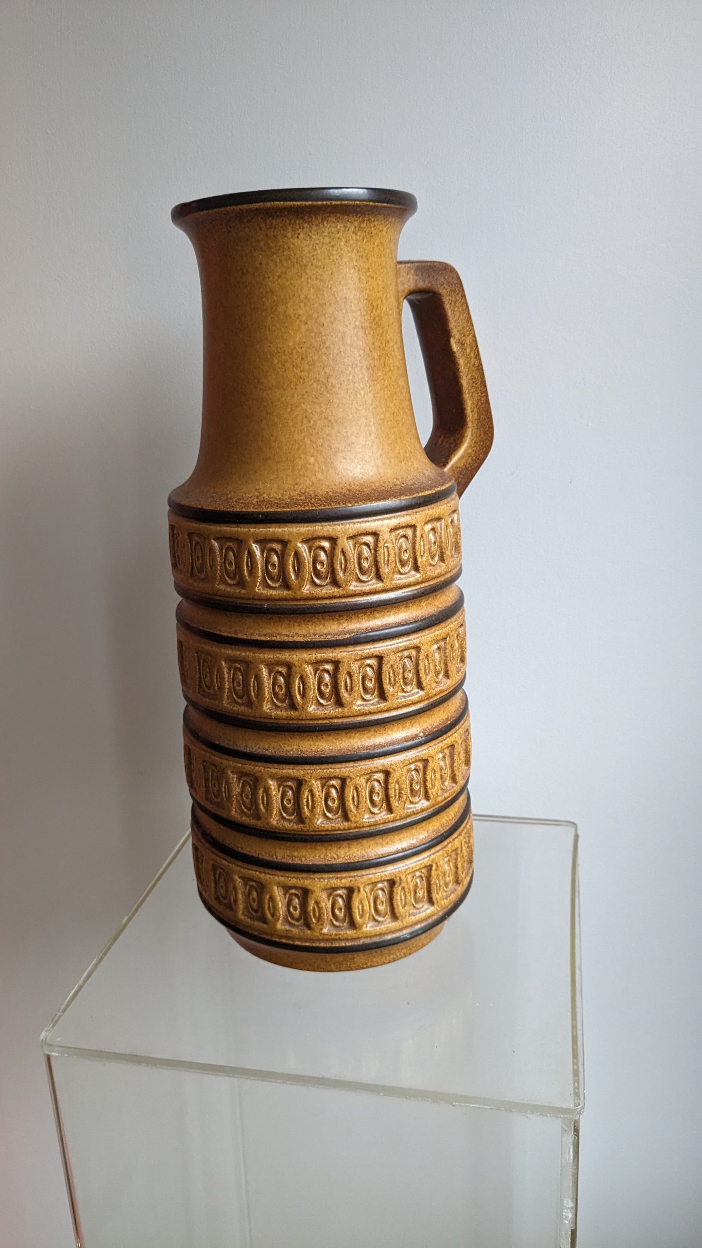Retro Brown Glazed Floor Vase (West German)