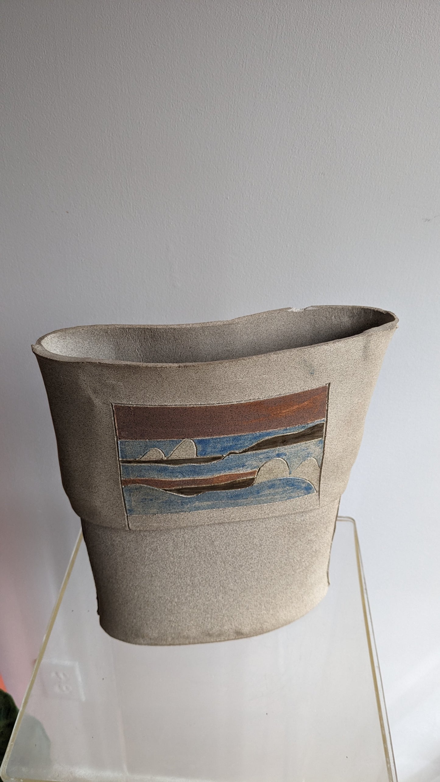 Slab Vase with Mountain & Sky Tableaus