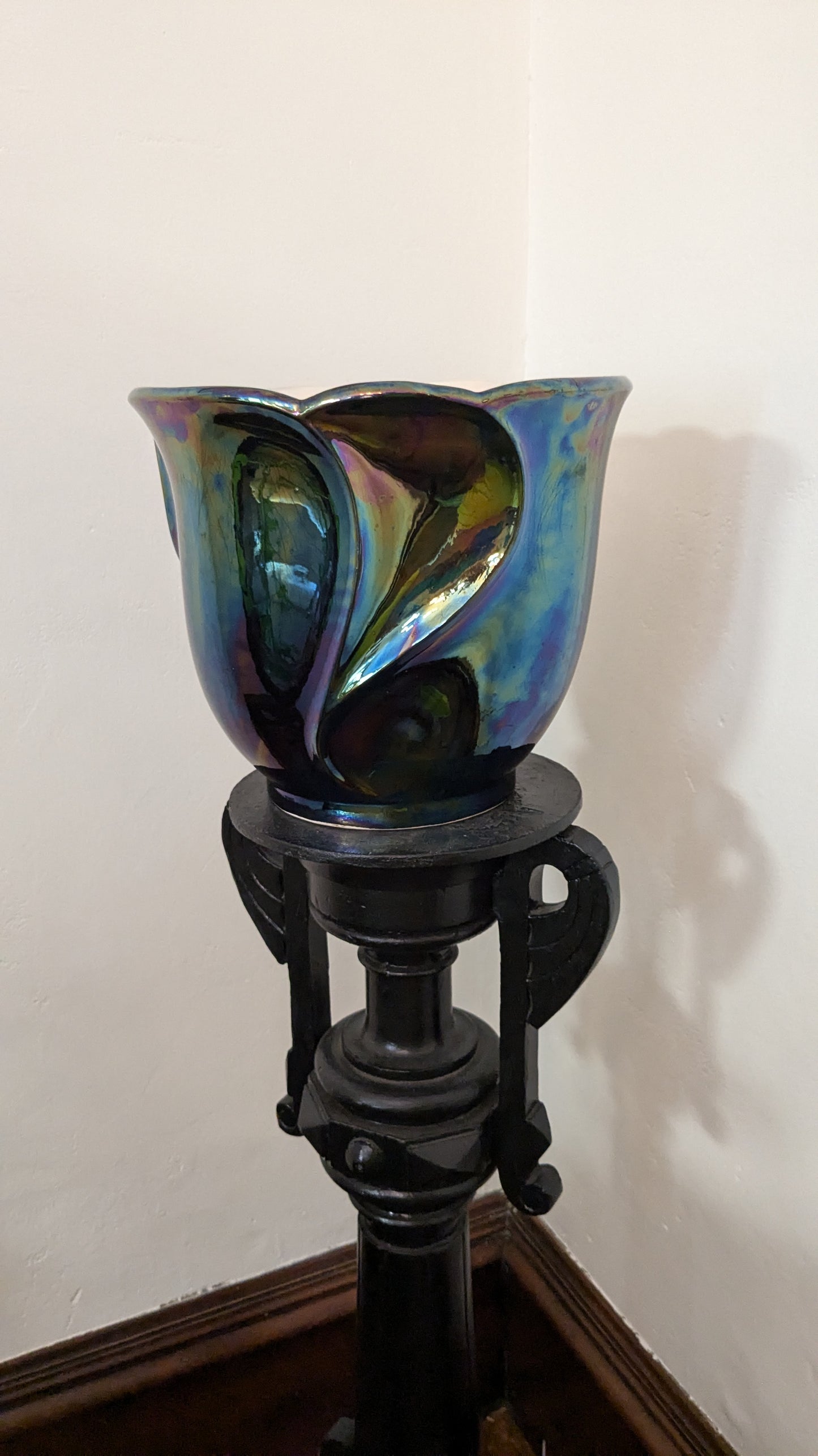1950s Verceram French Bisque Iridescent Planter