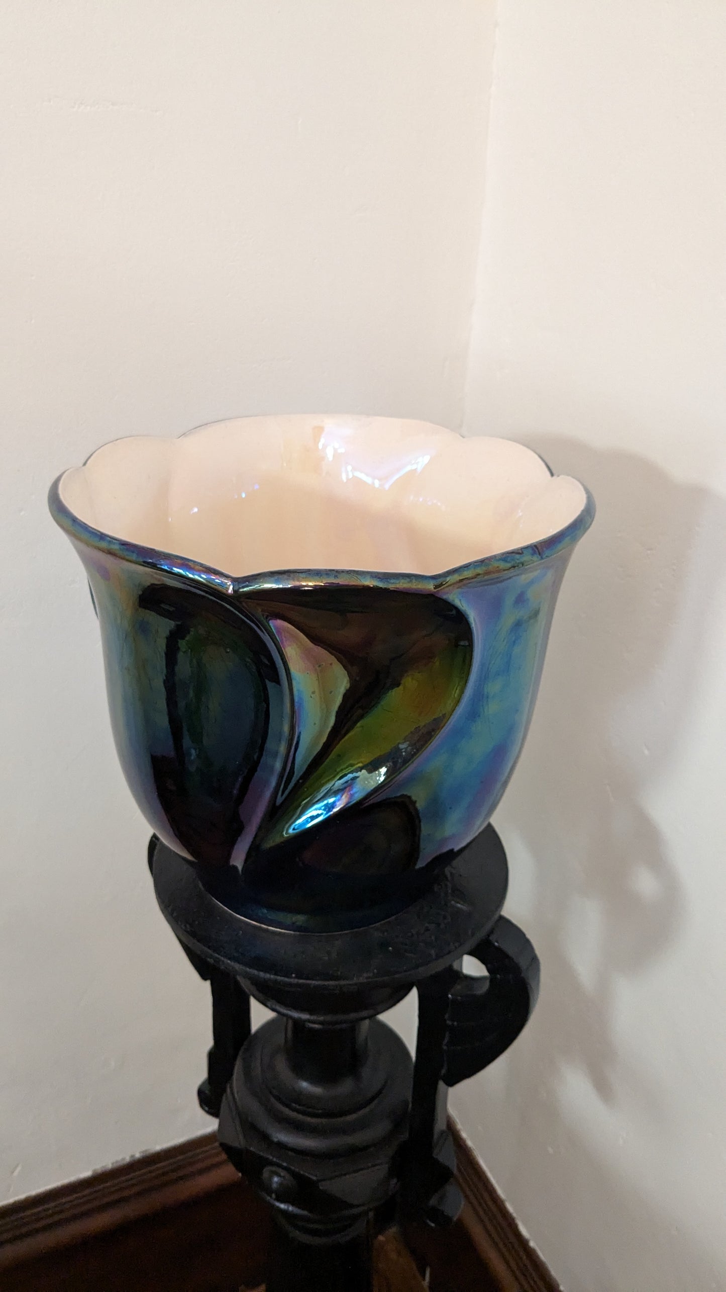 1950s Verceram French Bisque Iridescent Planter