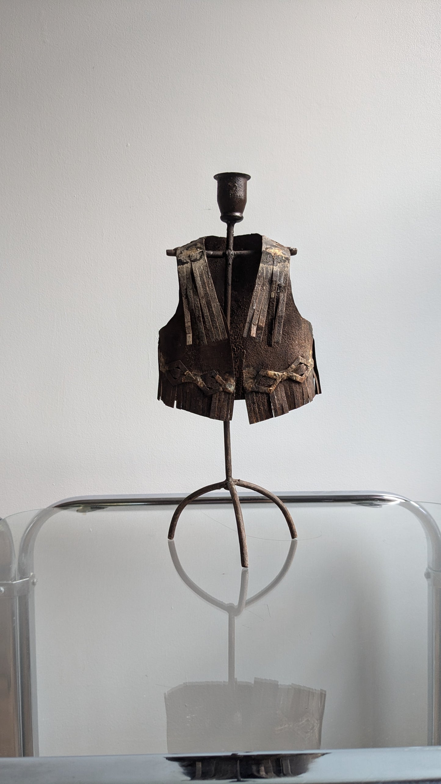 Metal Fringe Vest Candle Holder