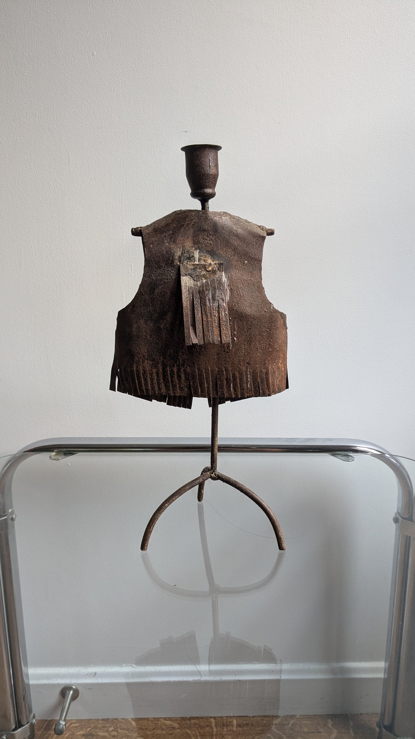 Metal Fringe Vest Candle Holder