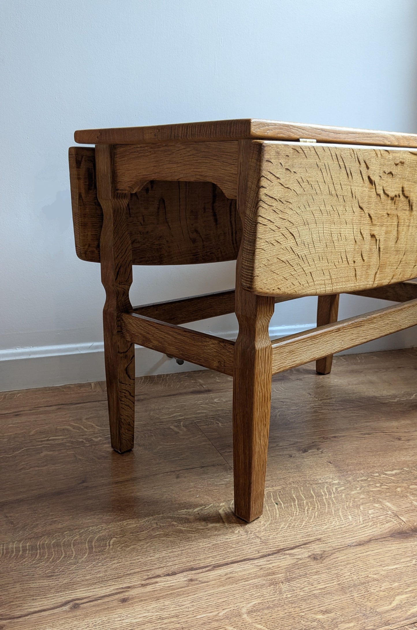 Danish Light Oak Collapsible Coffee Table