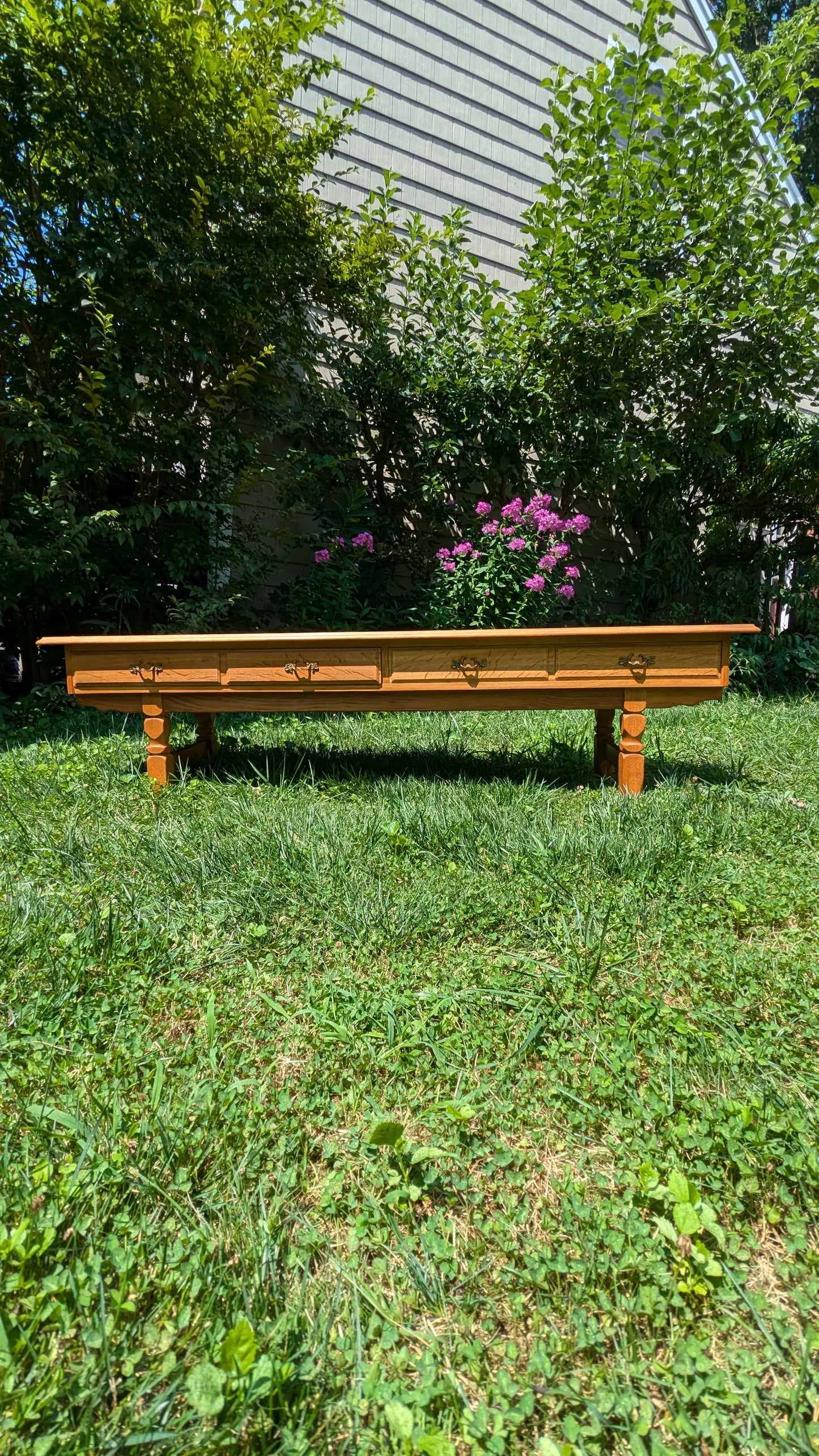 Danish Oak Hall Low Console, 1970s
