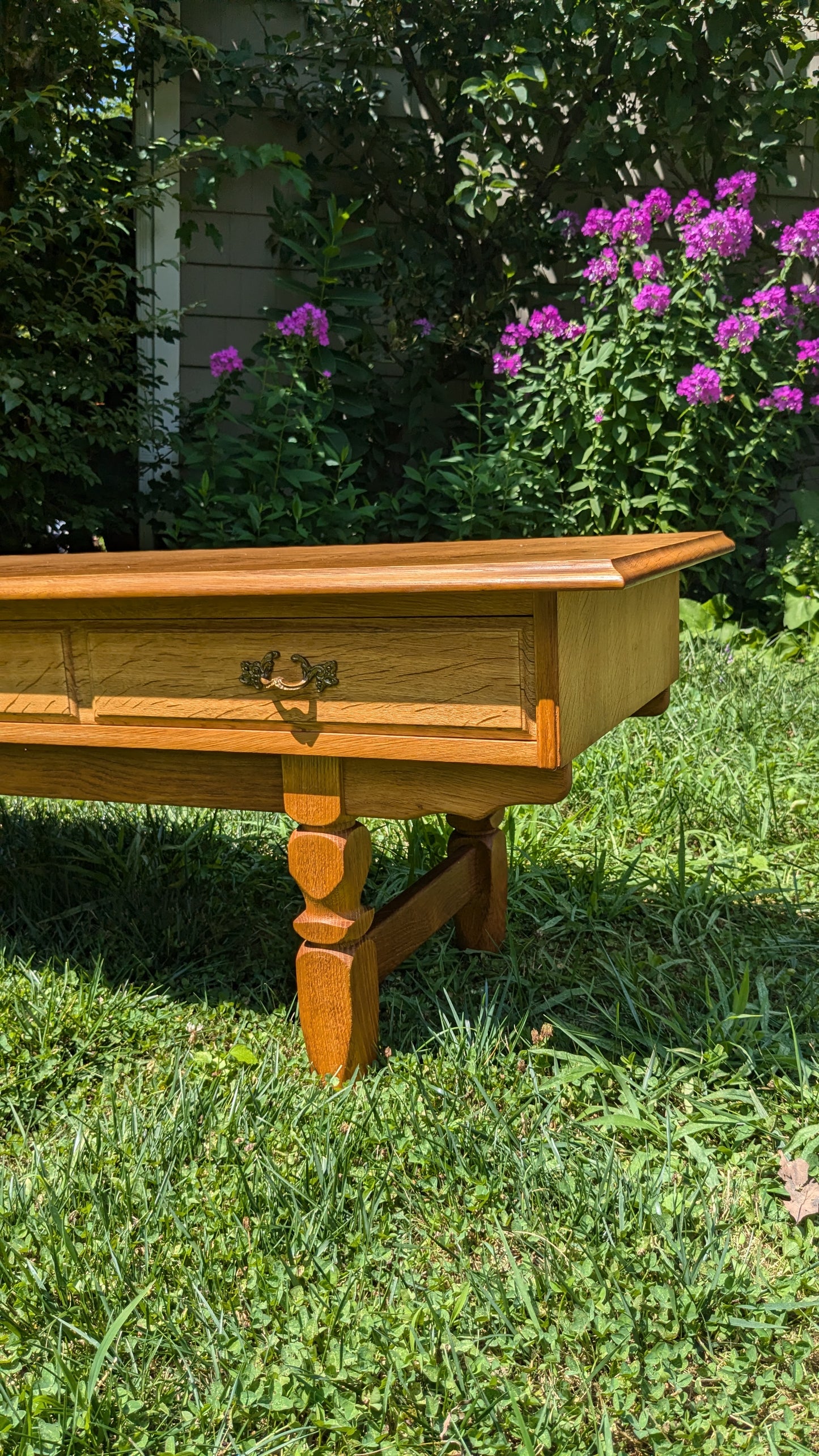 Danish Oak Hall Low Console, 1970s