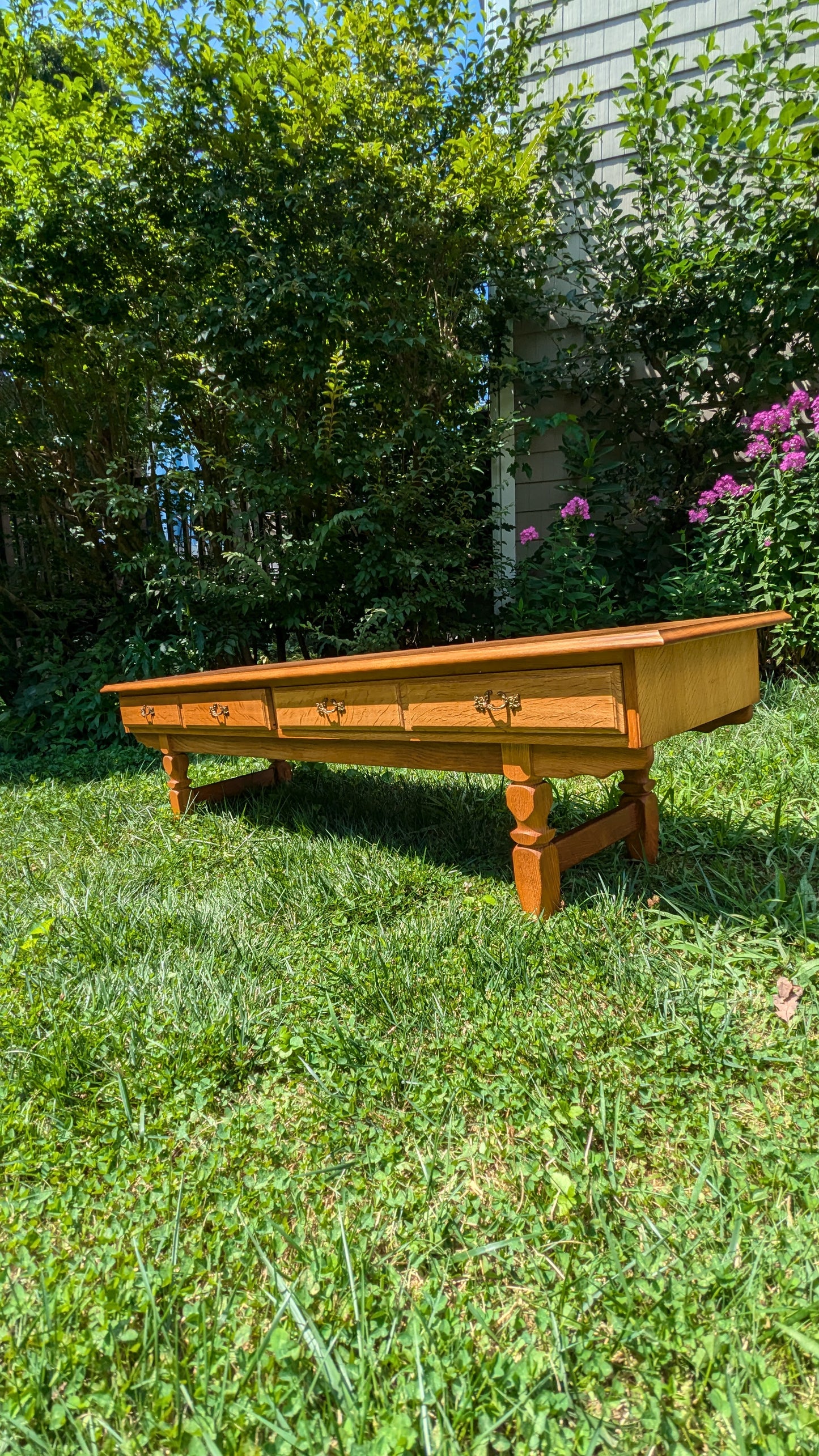 Danish Oak Hall Low Console, 1970s