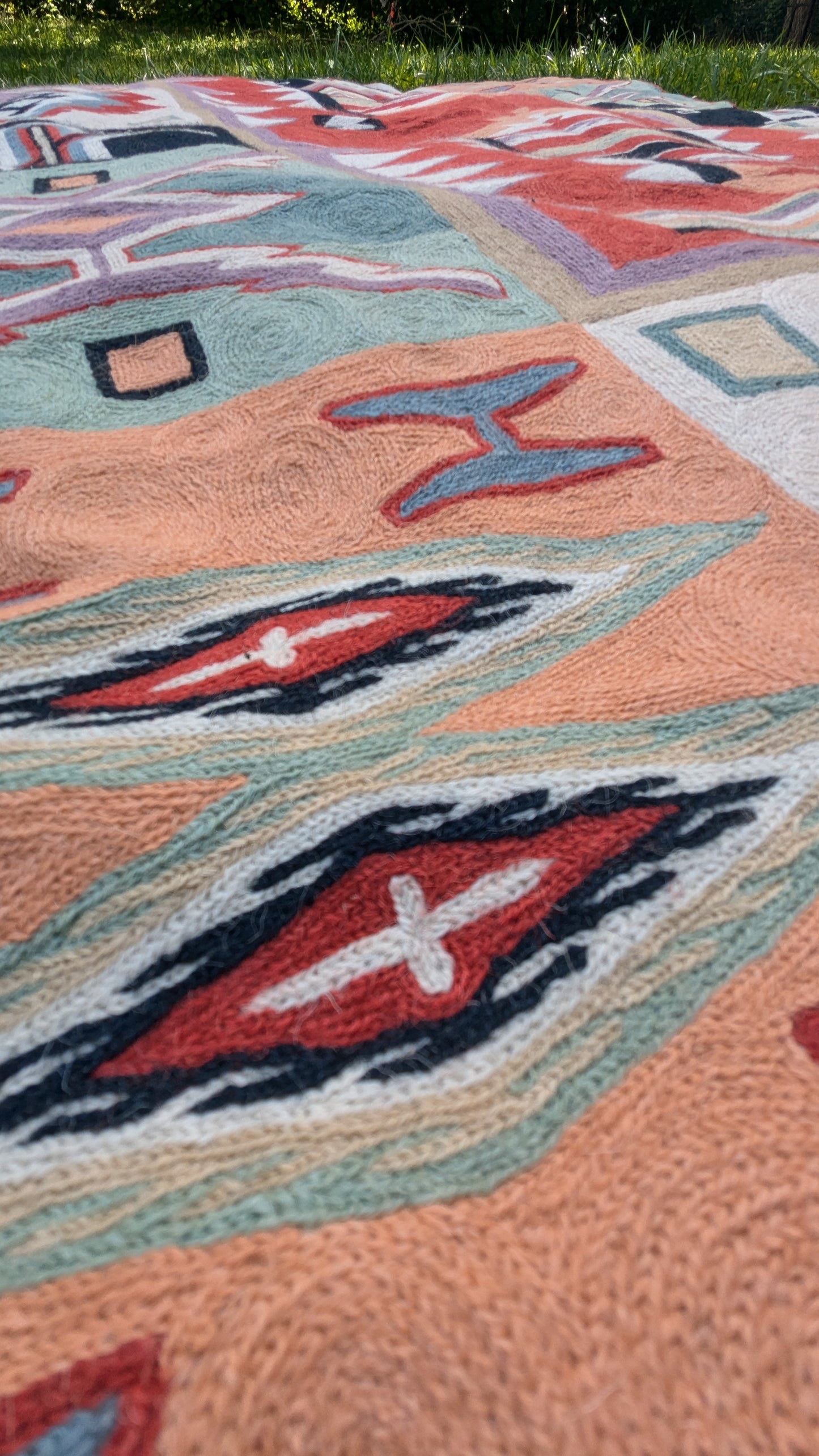 Germantown Style "Dreamcatcher" Embroidered Rug