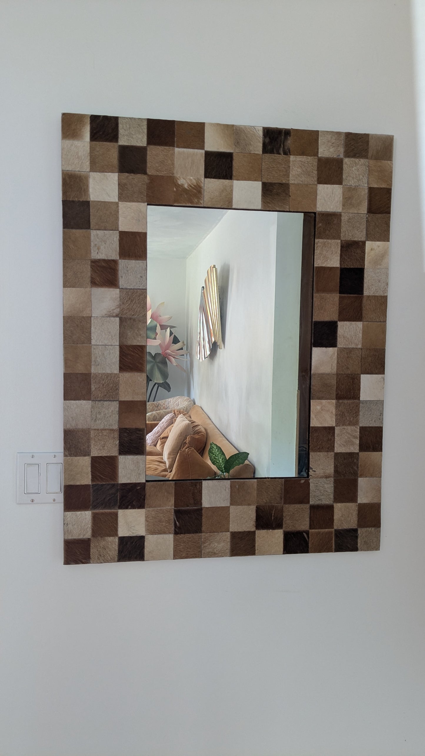 Mosaic Cowhide Mirror