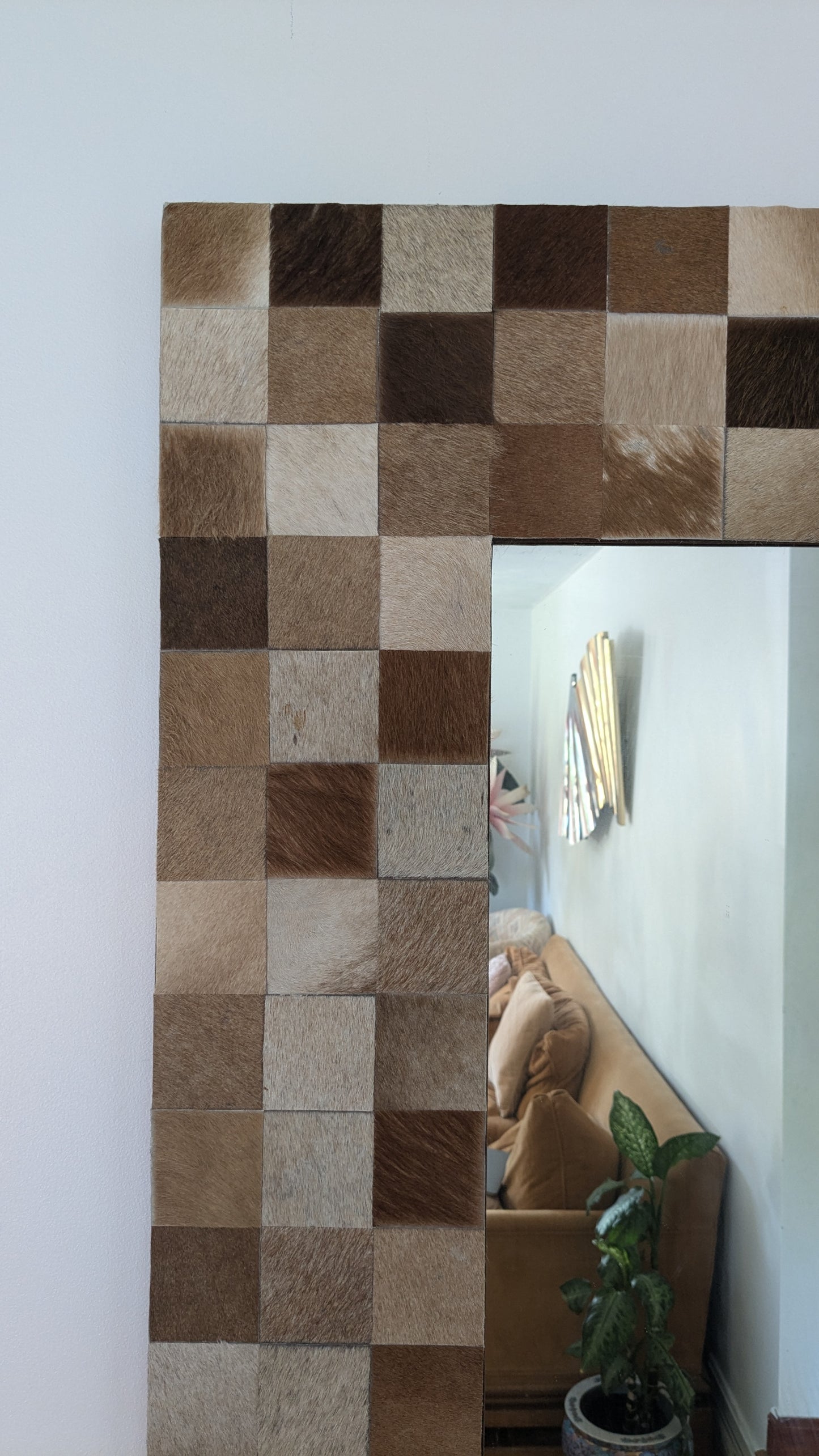 Mosaic Cowhide Mirror