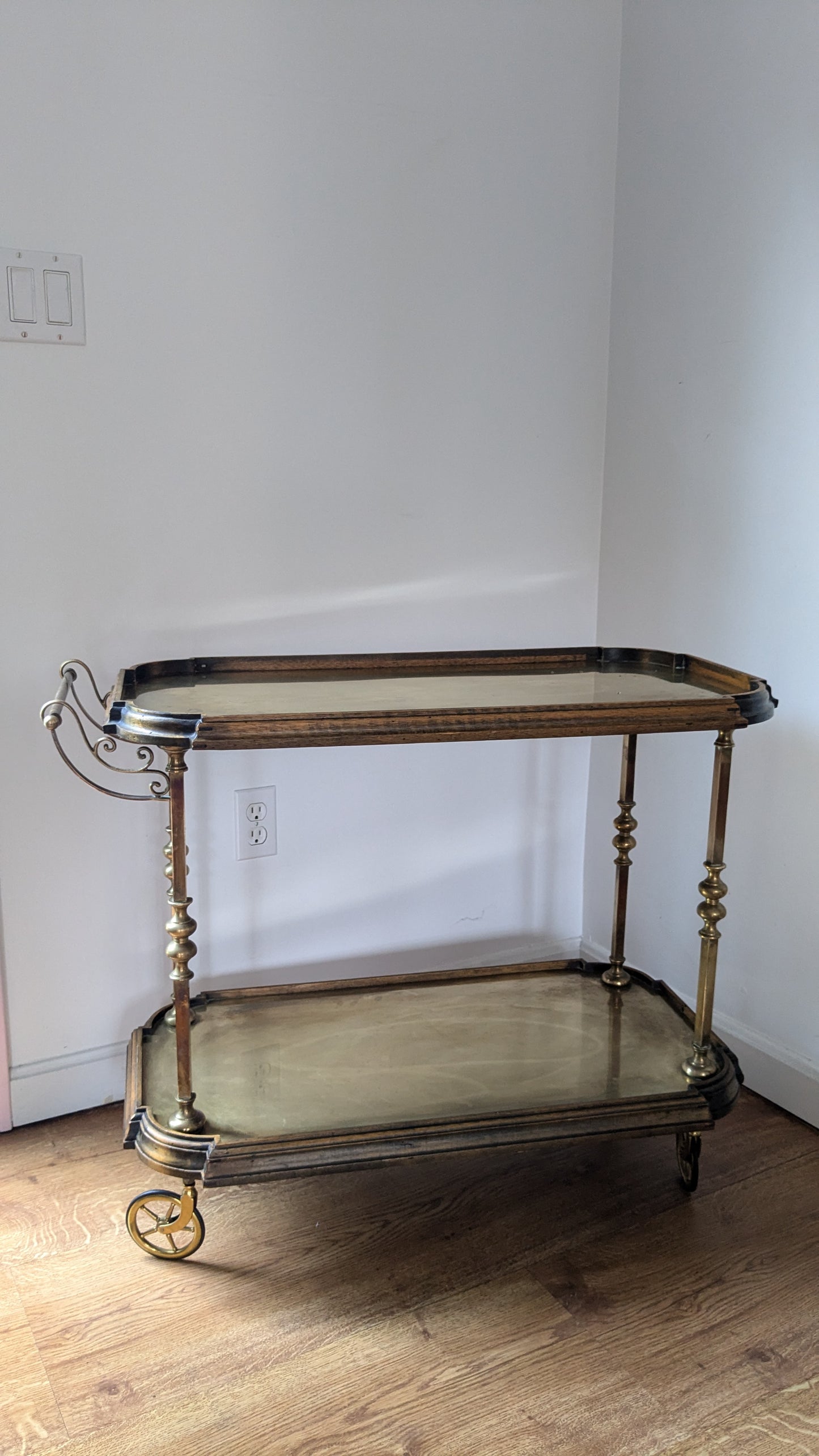 1940s Brass Cocktail Trolley