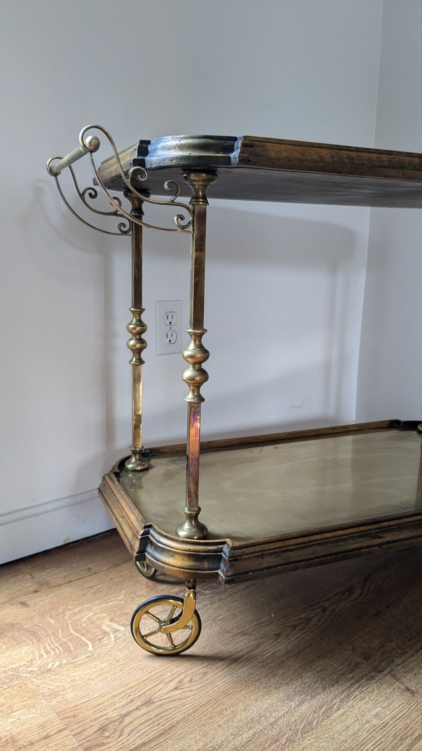 1940s Brass Cocktail Trolley