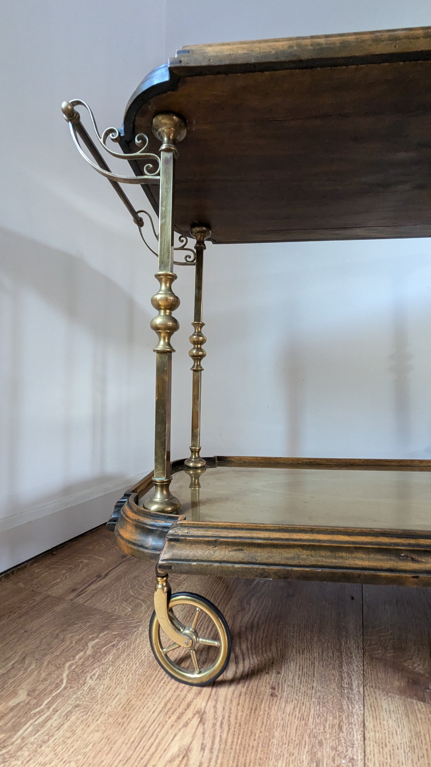 1940s Brass Cocktail Trolley