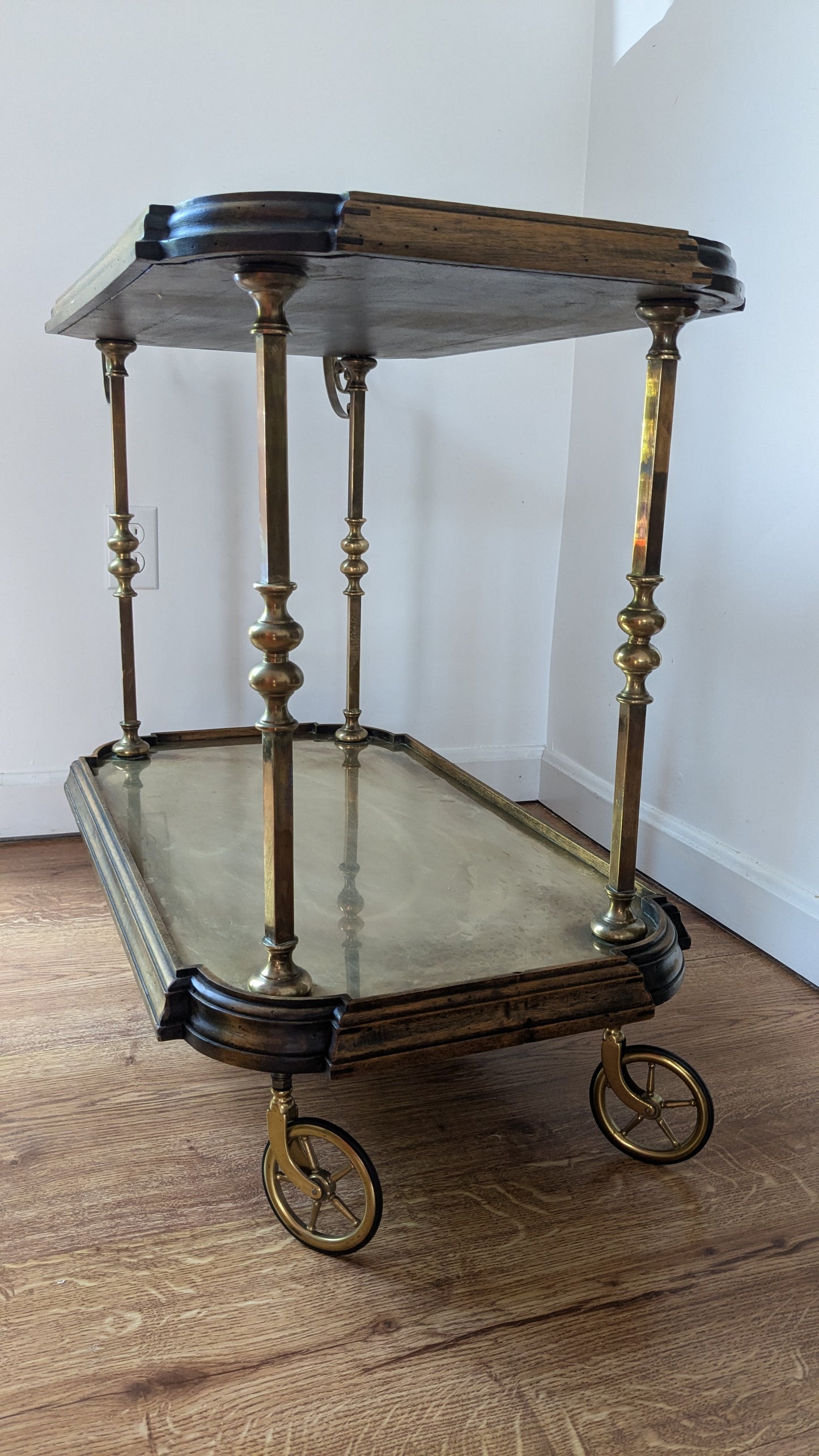 1940s Brass Cocktail Trolley