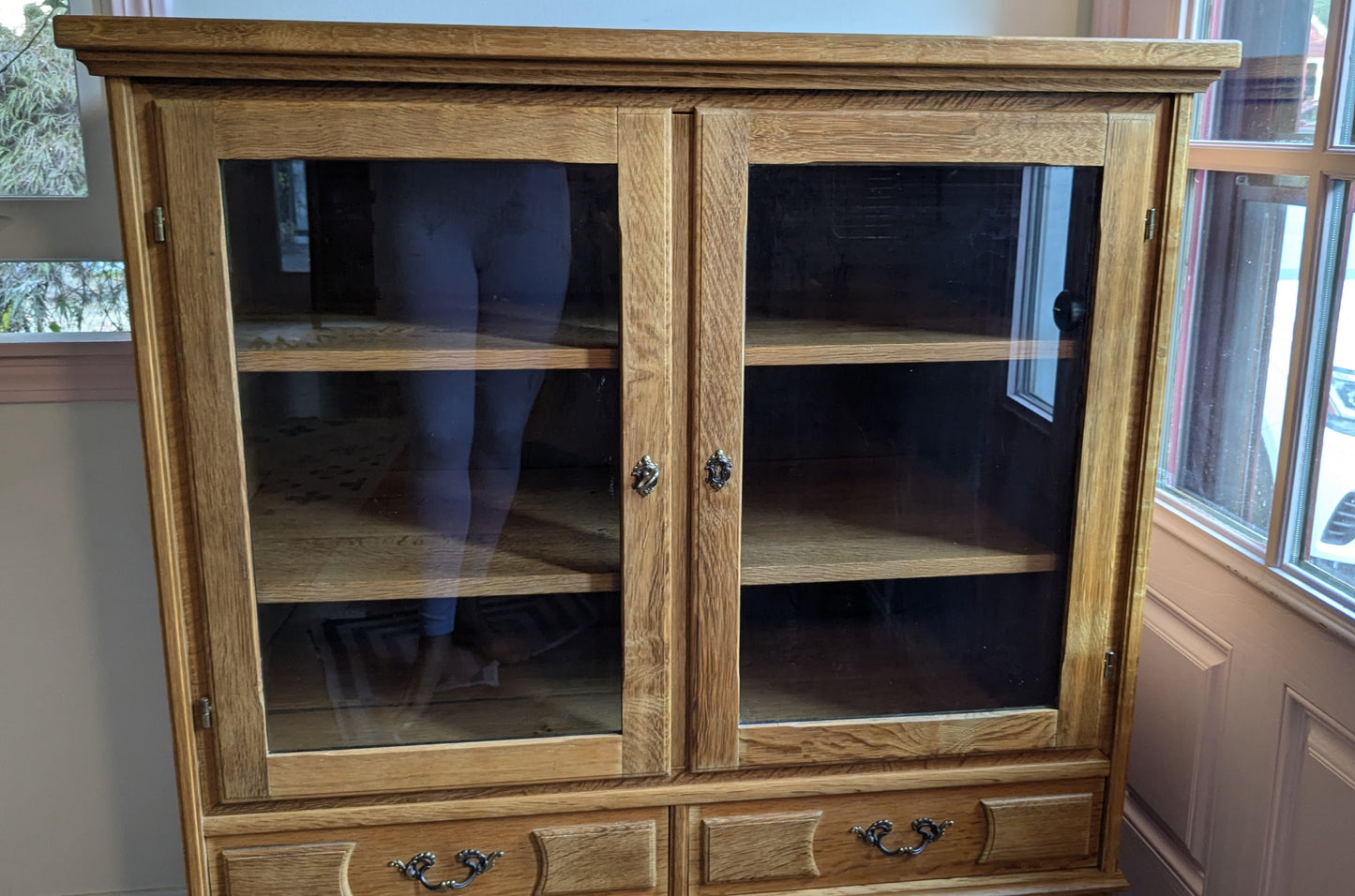 White Oak Display Cabinet in Manner of Henning Kjaernulf