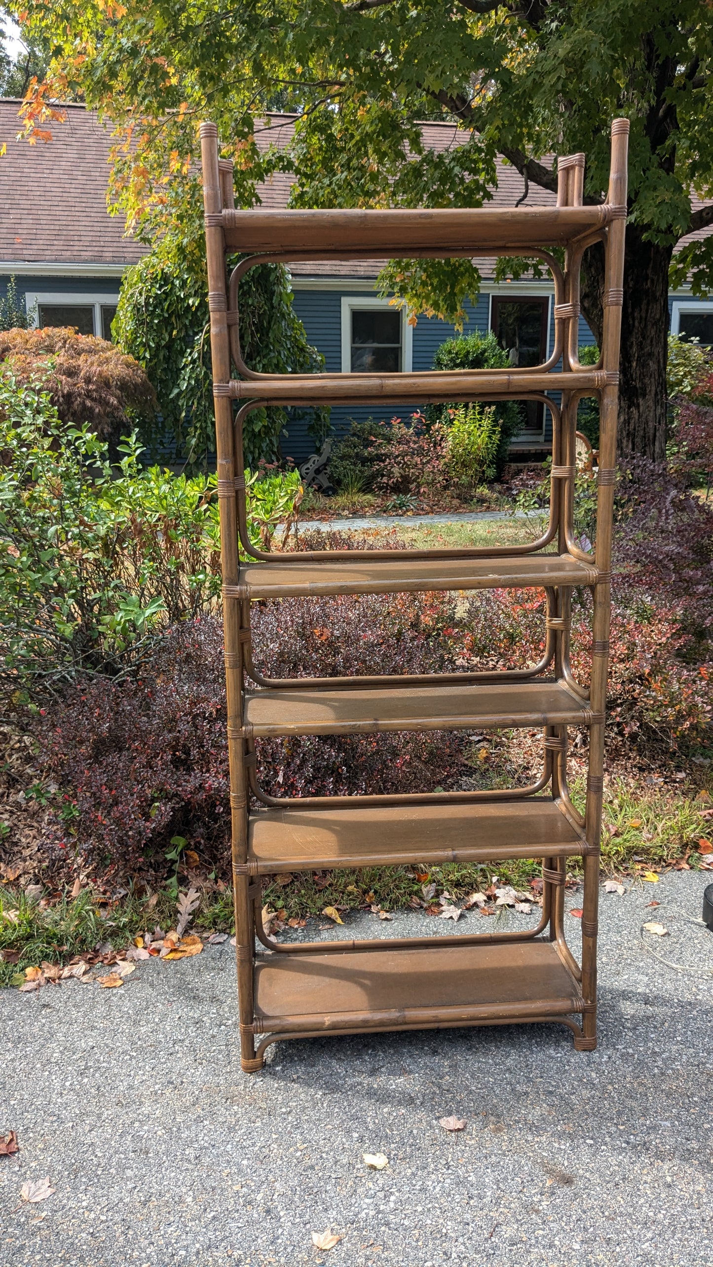 Bamboo Bookshelf with Wood Shelves