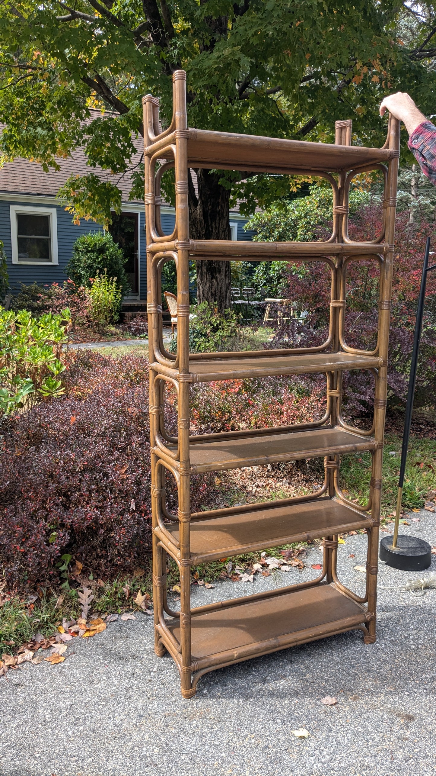 Bamboo Bookshelf with Wood Shelves