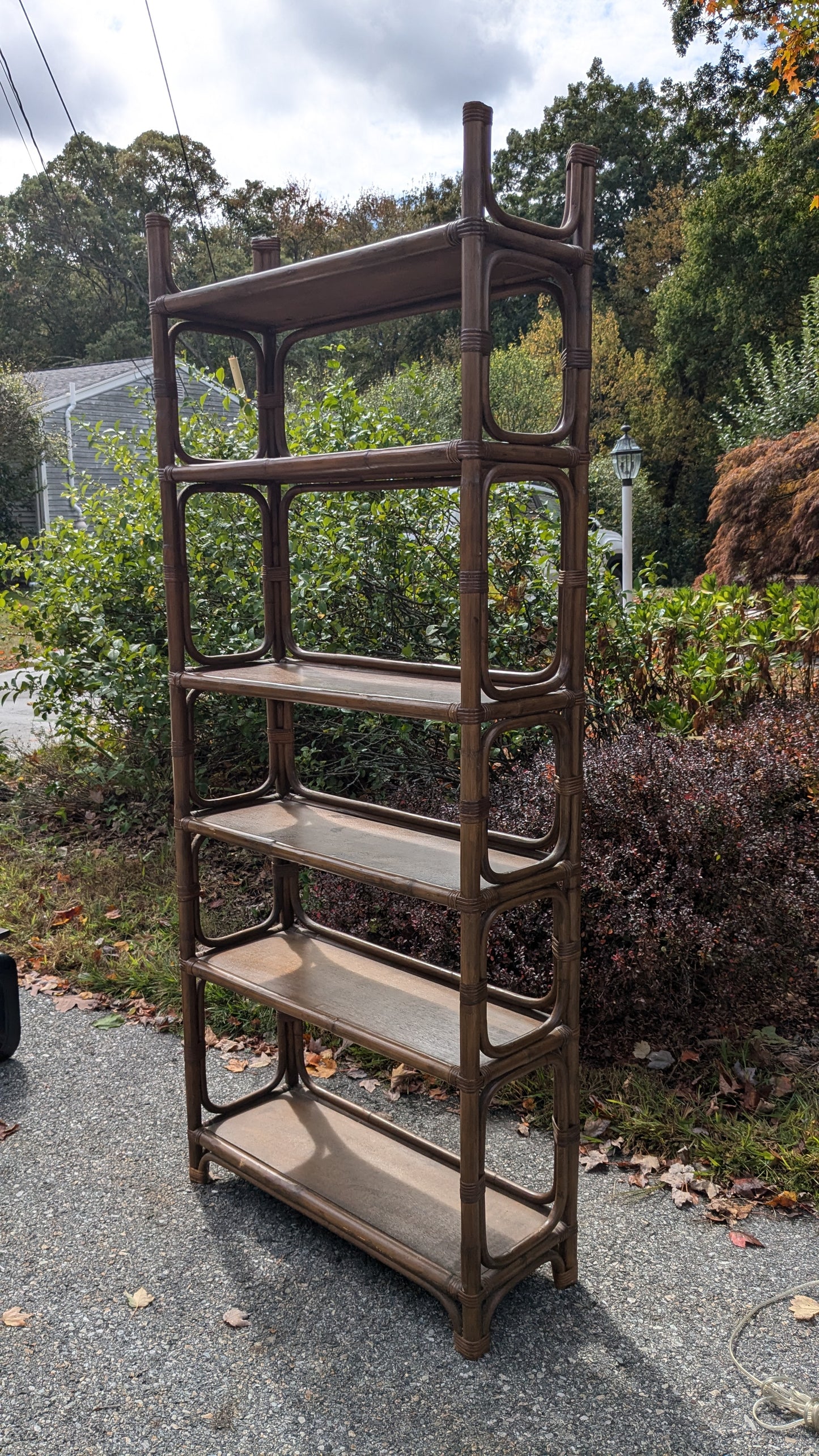 Bamboo Bookshelf with Wood Shelves