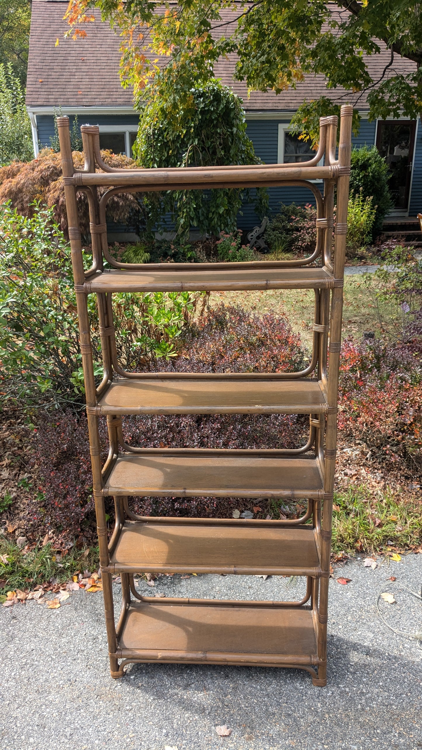 Bamboo Bookshelf with Wood Shelves