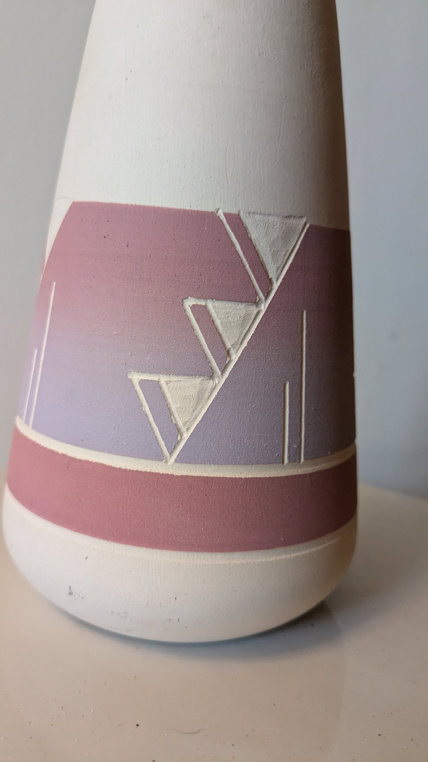 Southwestern Style Pastel Ombre Pottery Vase