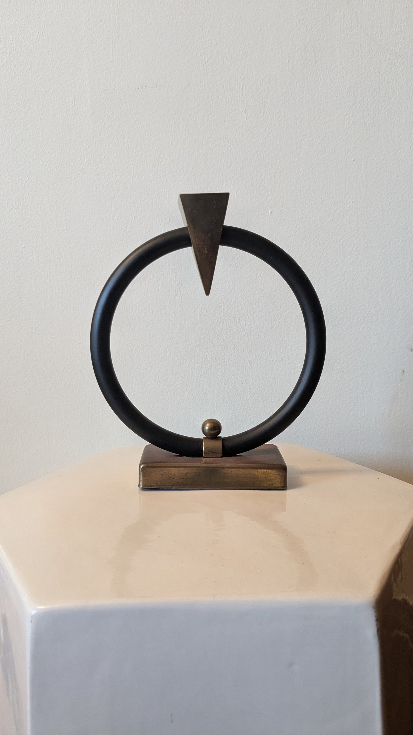 Black Ring Candle Holders with Brass Details