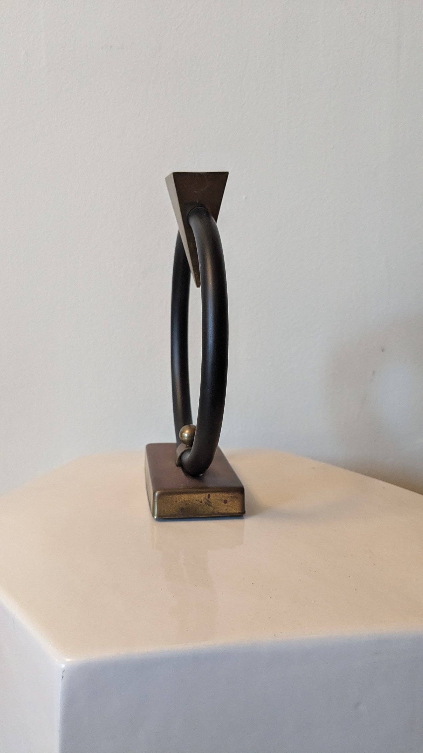 Black Ring Candle Holders with Brass Details